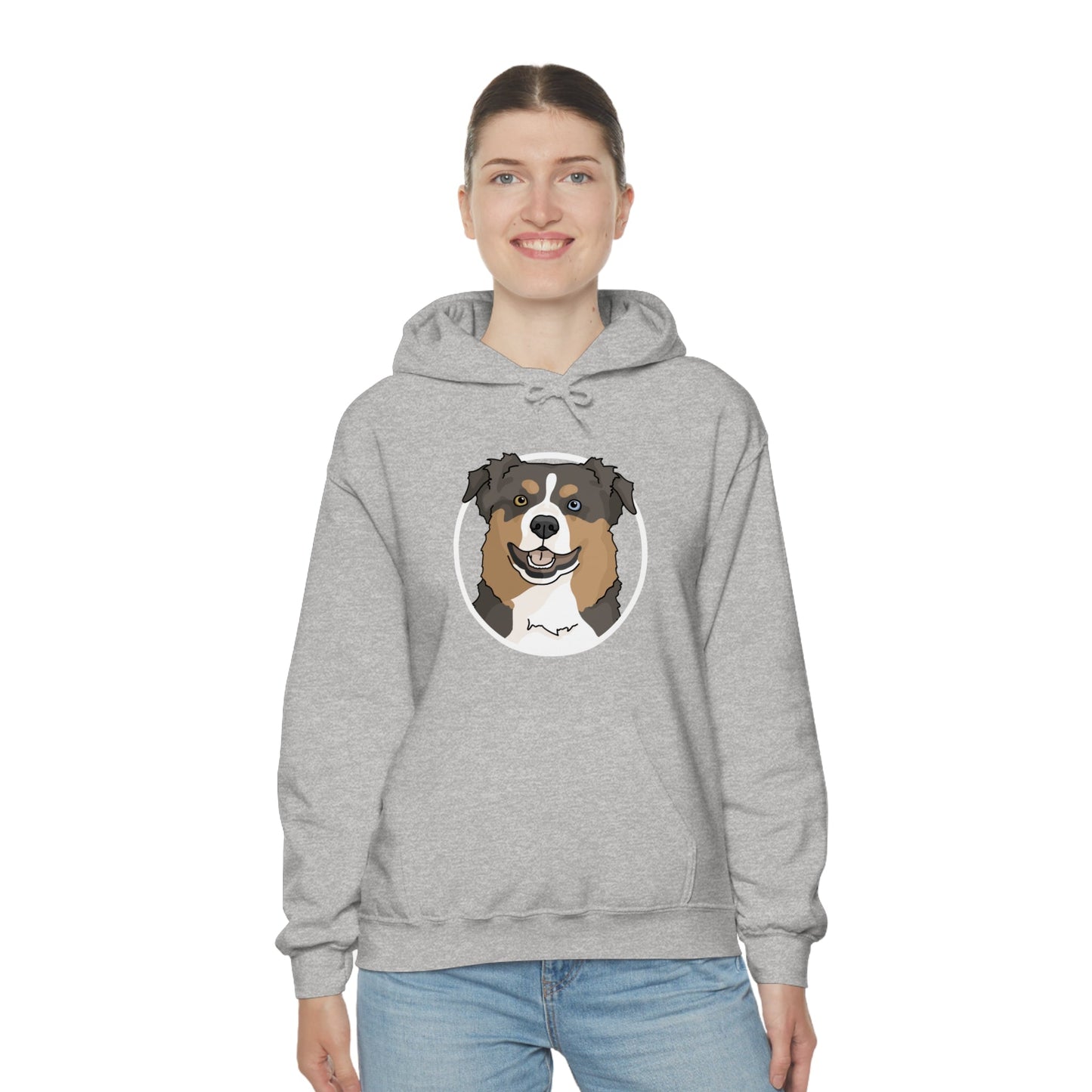 Australian Shepherd Circle | Hooded Sweatshirt - Detezi Designs-10672153396147698865