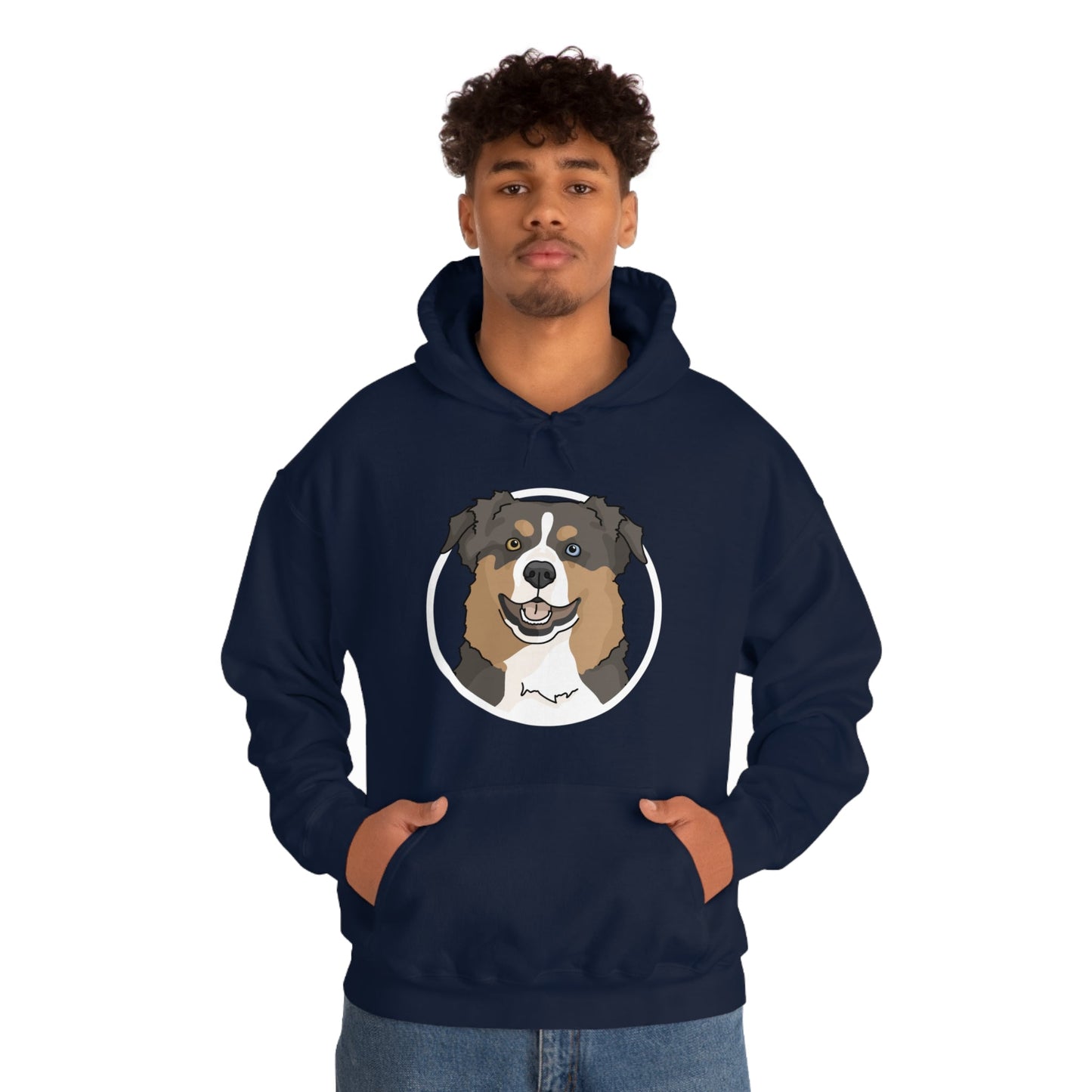 Australian Shepherd Circle | Hooded Sweatshirt - Detezi Designs-10672153396147698865