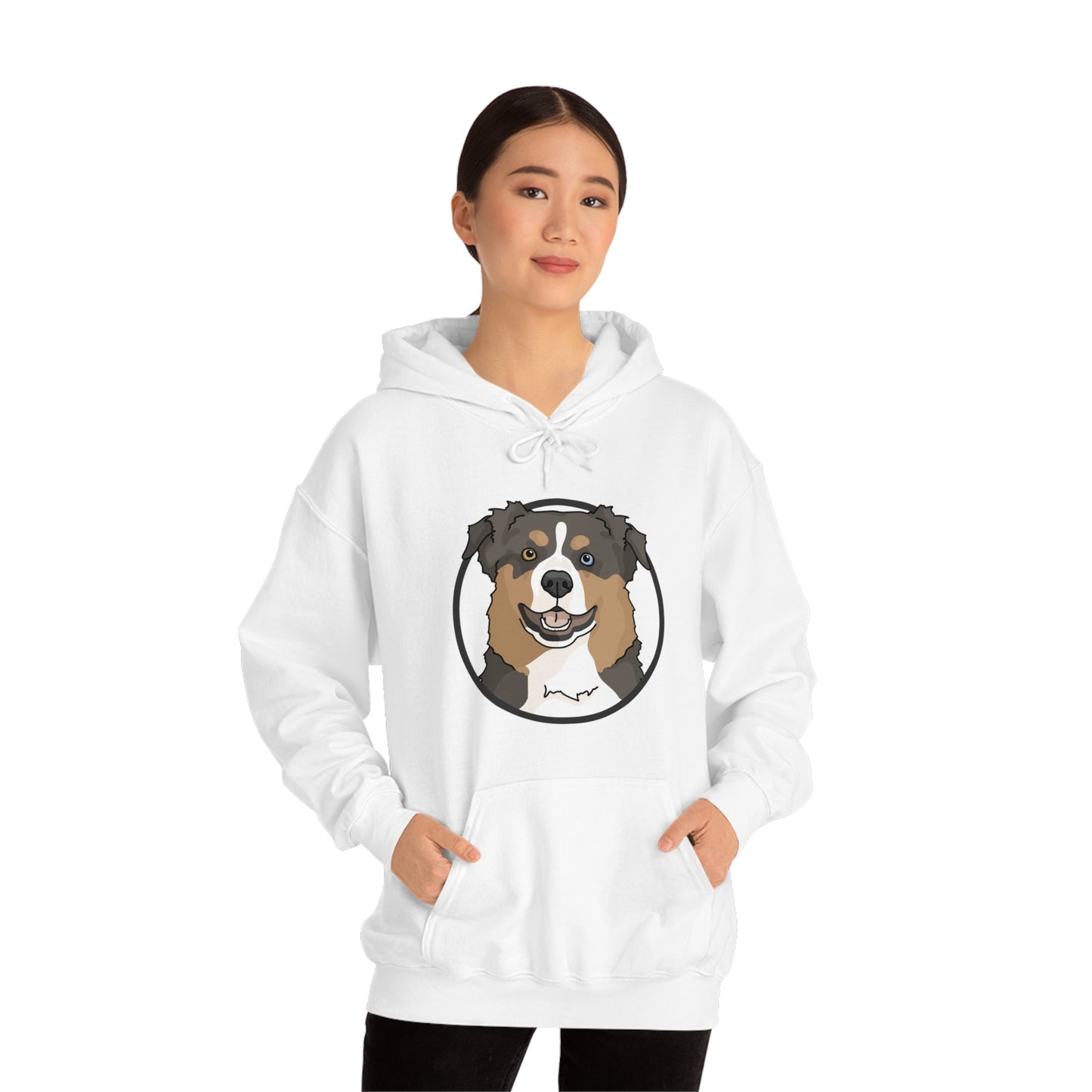 Australian Shepherd Circle | Hooded Sweatshirt - Detezi Designs-10672153396147698865