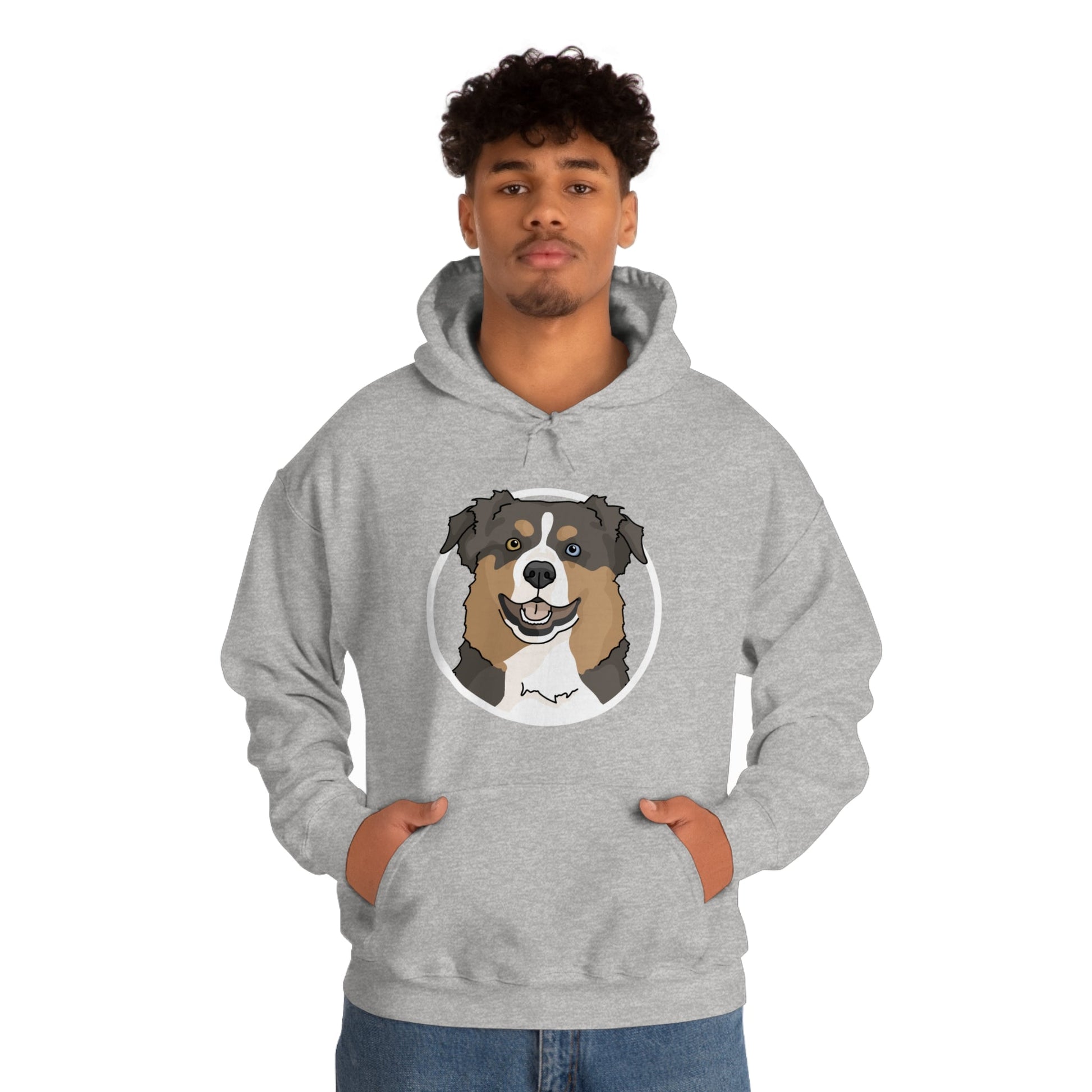 Australian Shepherd Circle | Hooded Sweatshirt - Detezi Designs-10672153396147698865