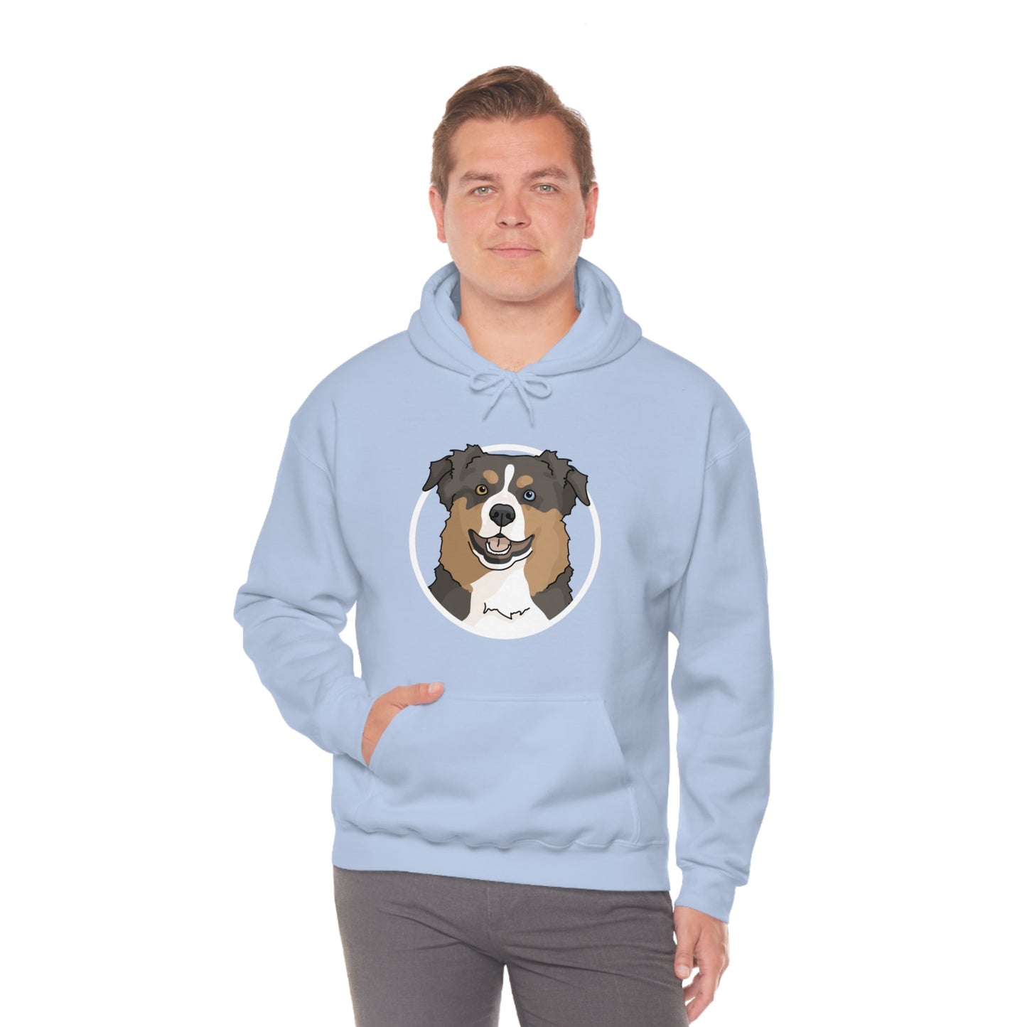 Australian Shepherd Circle | Hooded Sweatshirt - Detezi Designs-10672153396147698865