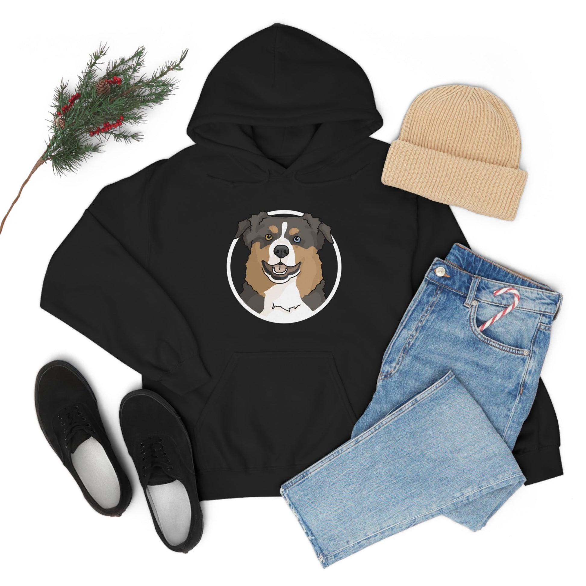 Australian Shepherd Circle | Hooded Sweatshirt - Detezi Designs-10672153396147698865