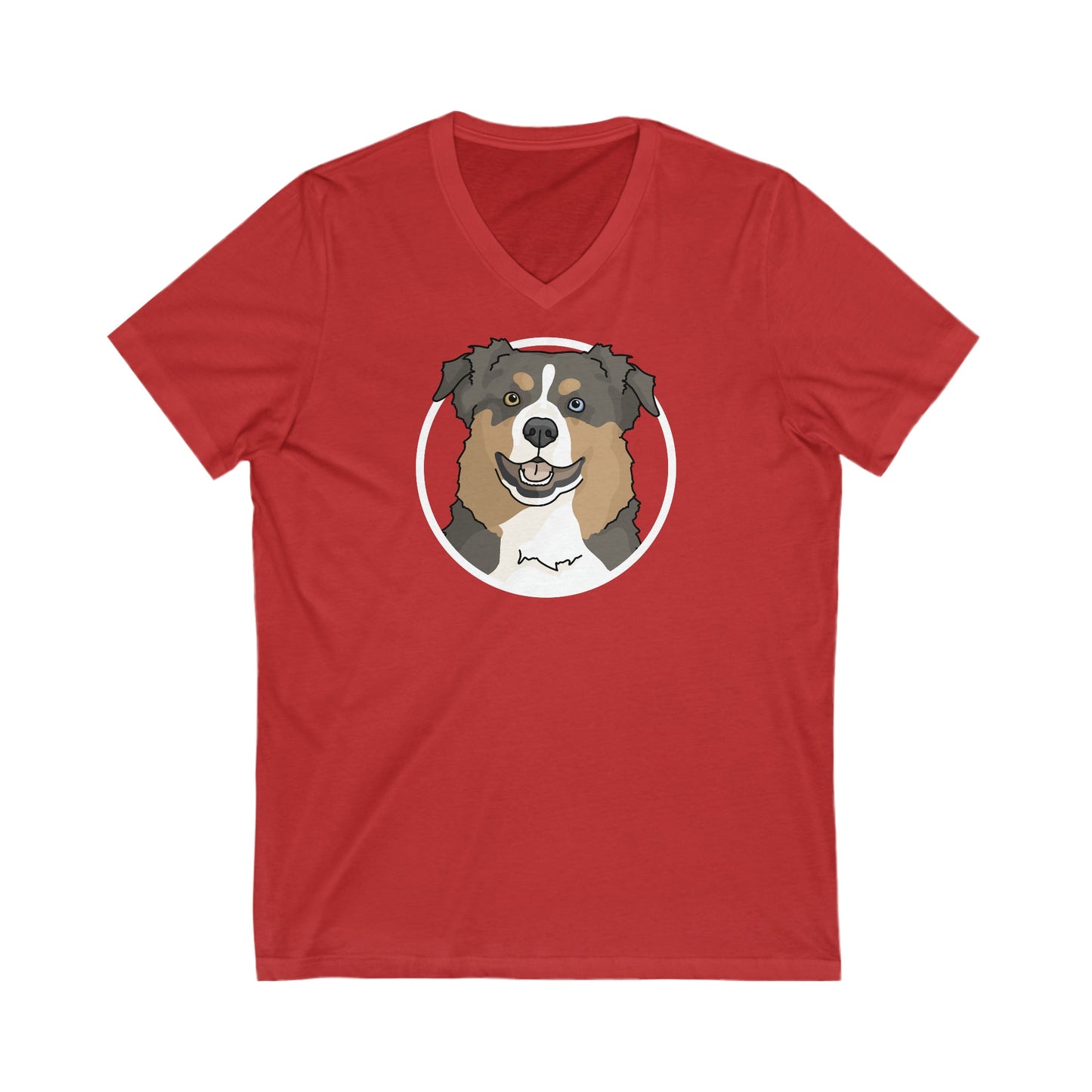 Australian Shepherd Circle | Unisex V-Neck Tee - Detezi Designs-14285454950487009014