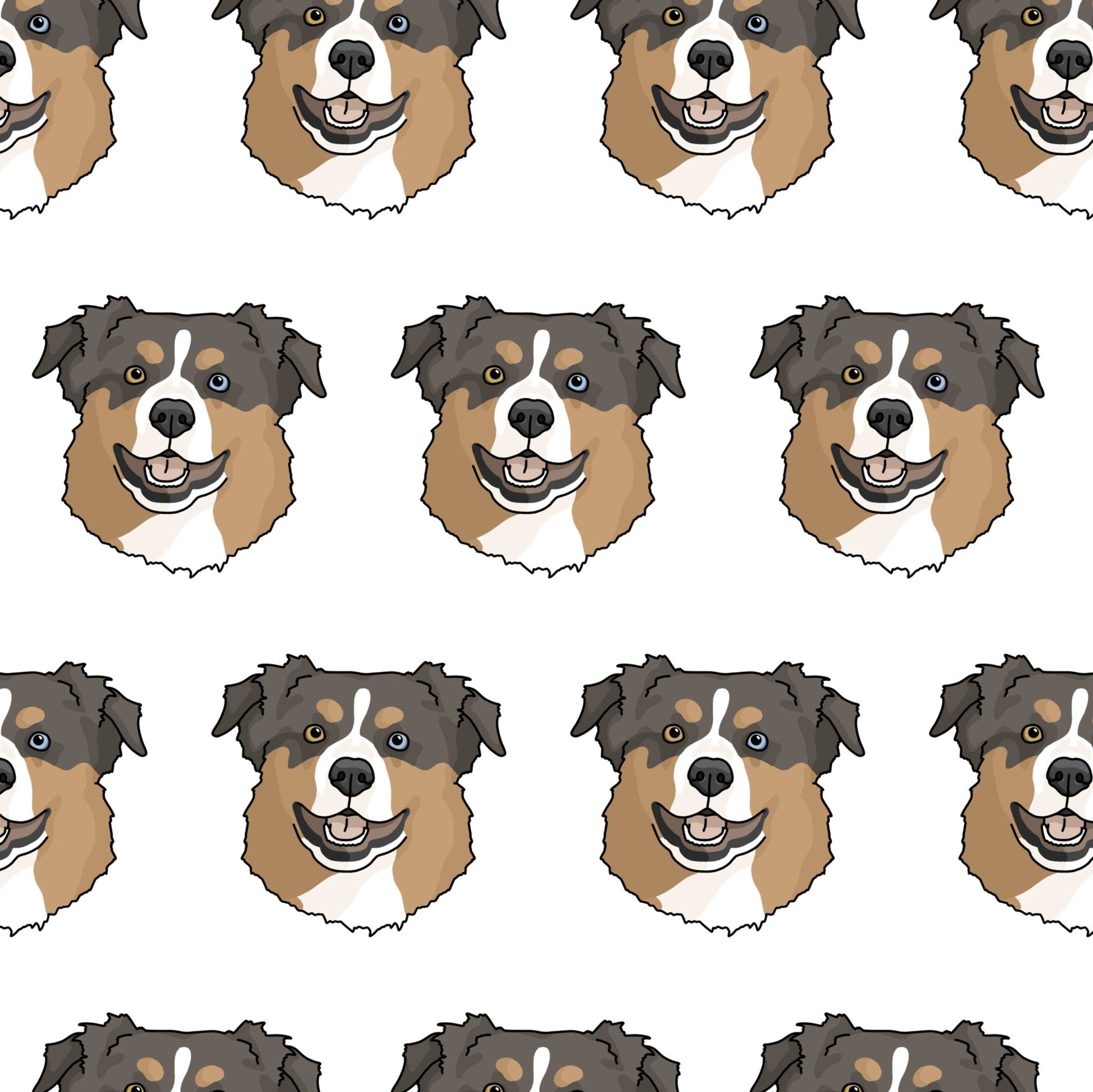 Australian Shepherd Faces | Crop Tee - Detezi Designs-GR001