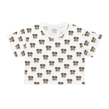 Australian Shepherd Faces | Crop Tee - Detezi Designs-GR001