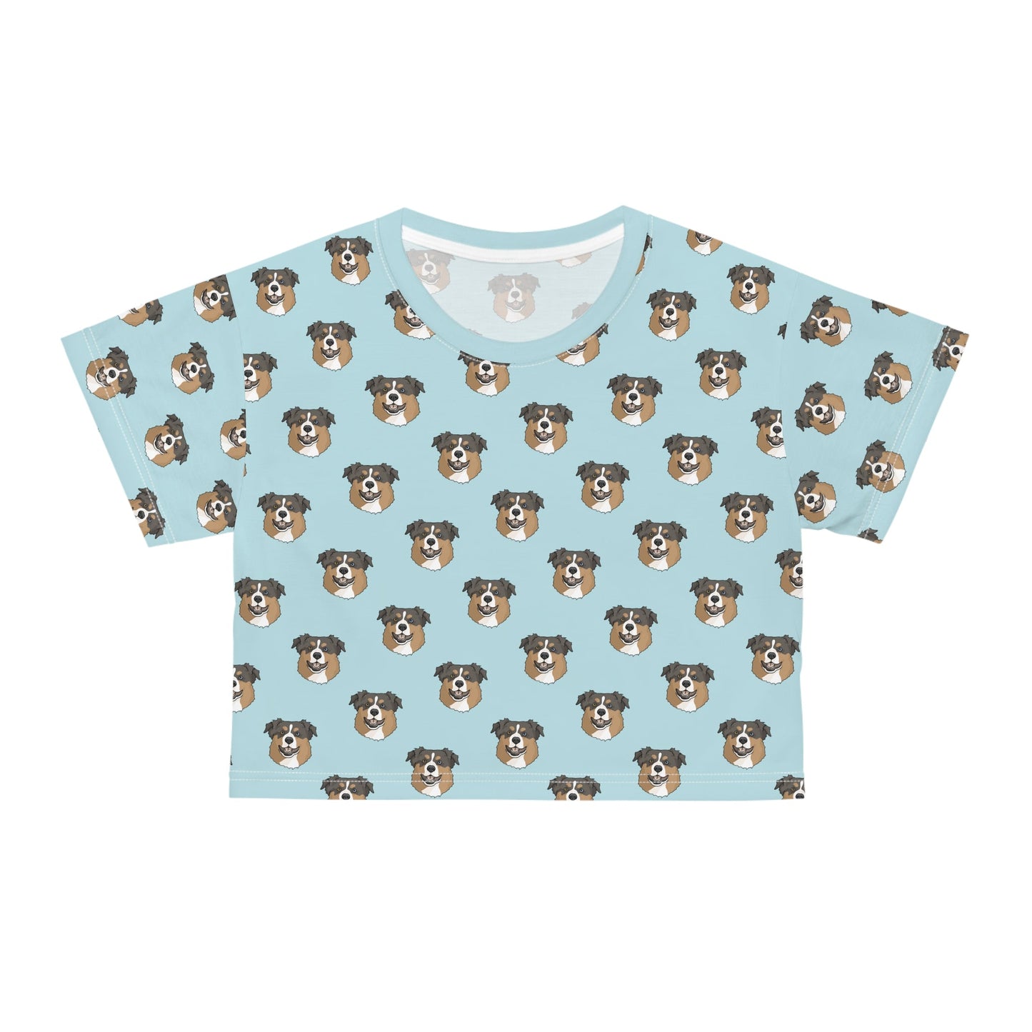 Australian Shepherd Faces | Crop Tee - Detezi Designs-GR001