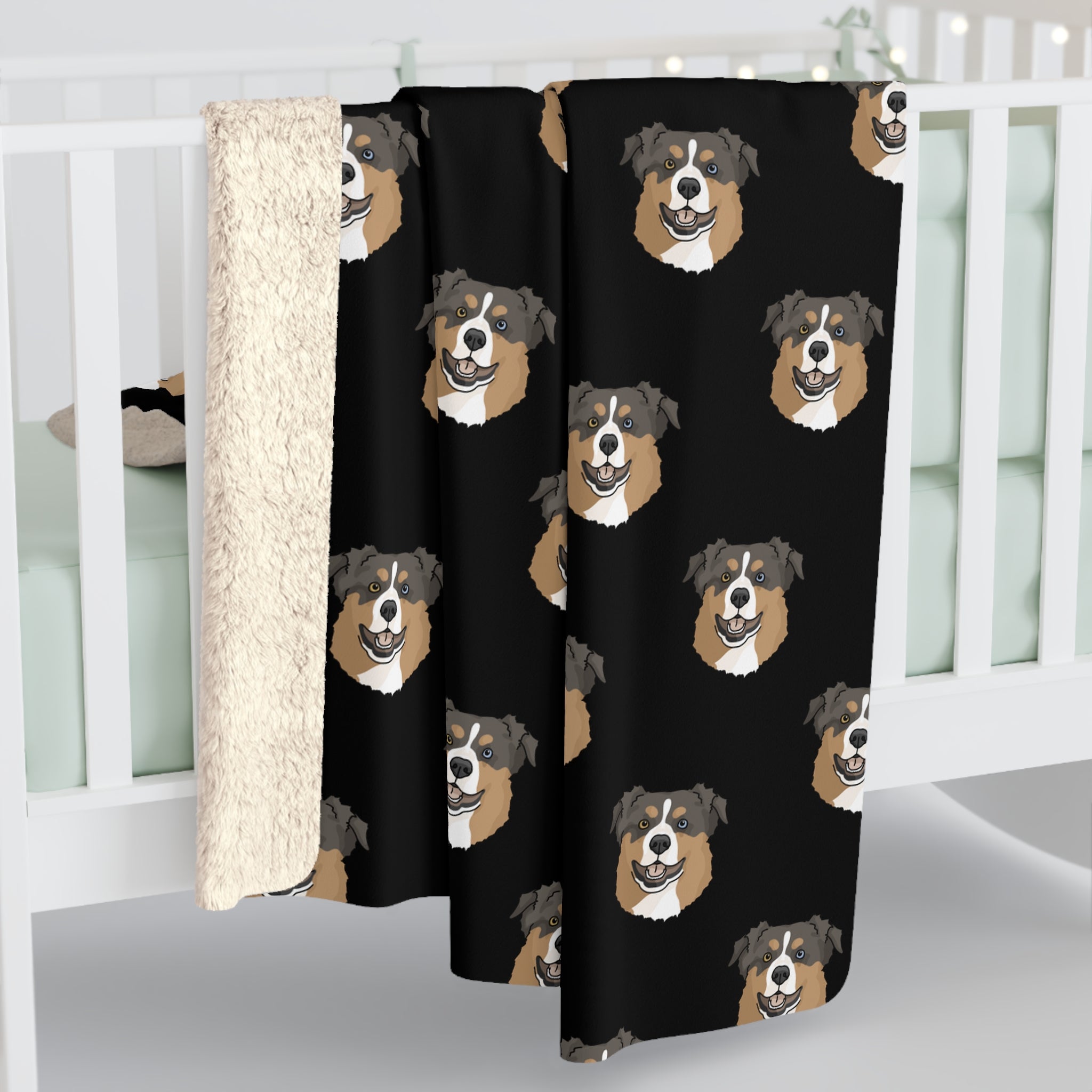 Australian Shepherd Sherpa Fleece Blanket, Cute buy Australian Shepherd Pure Awesome Aussie Design Sherpa Fleece Blanket