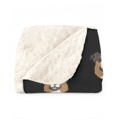 Australian Shepherd Faces | Sherpa Fleece Blanket - Detezi Designs-26299107668050848990