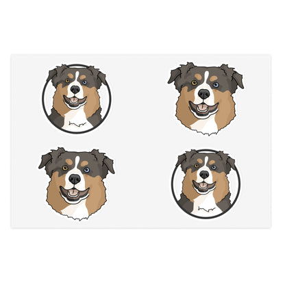 Australian Shepherd Faces | Sticker Sheet - Detezi Designs-11272415019467560058