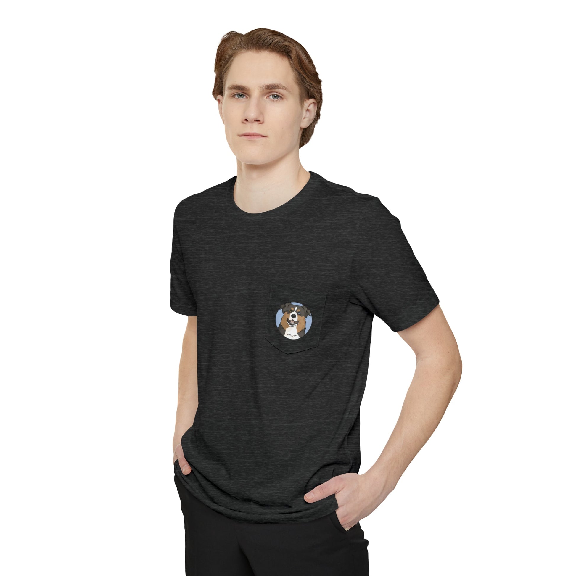 Australian Shepherd | Pocket T-shirt - Detezi Designs-32108903143919333188