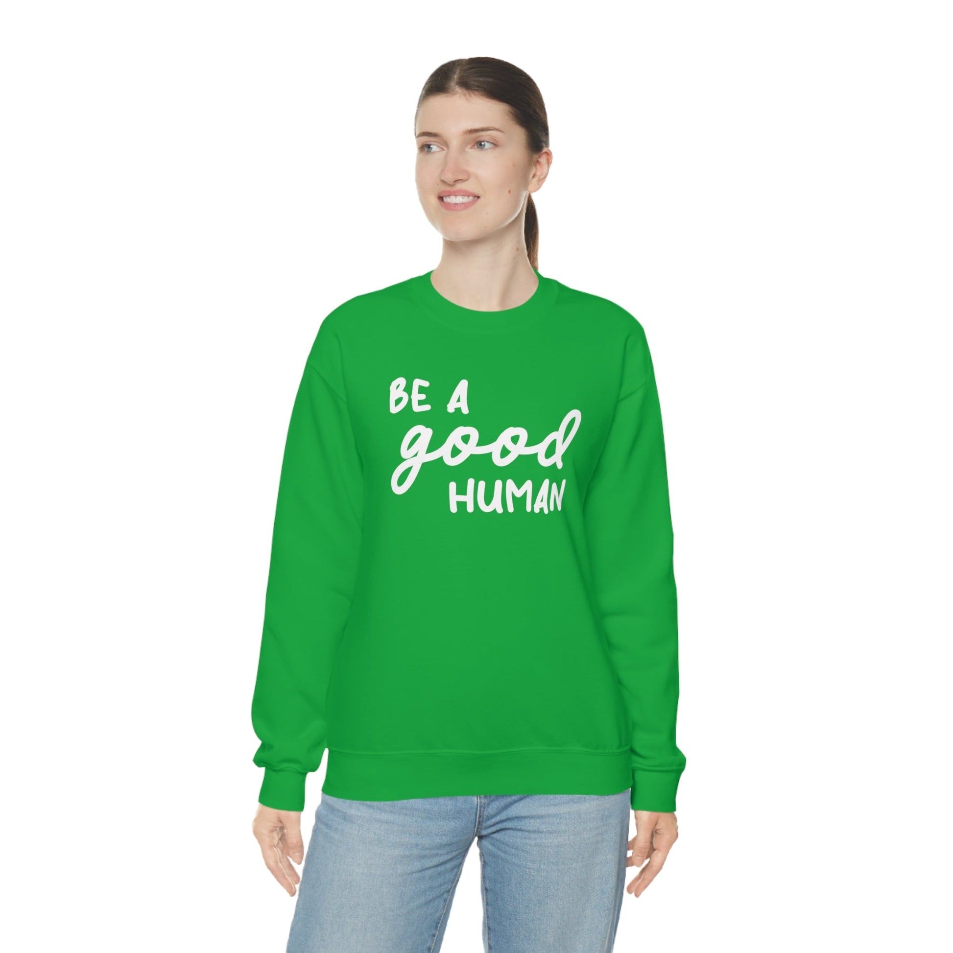 Be A Good Human | Crewneck Sweatshirt - Detezi Designs-18256139091812606974