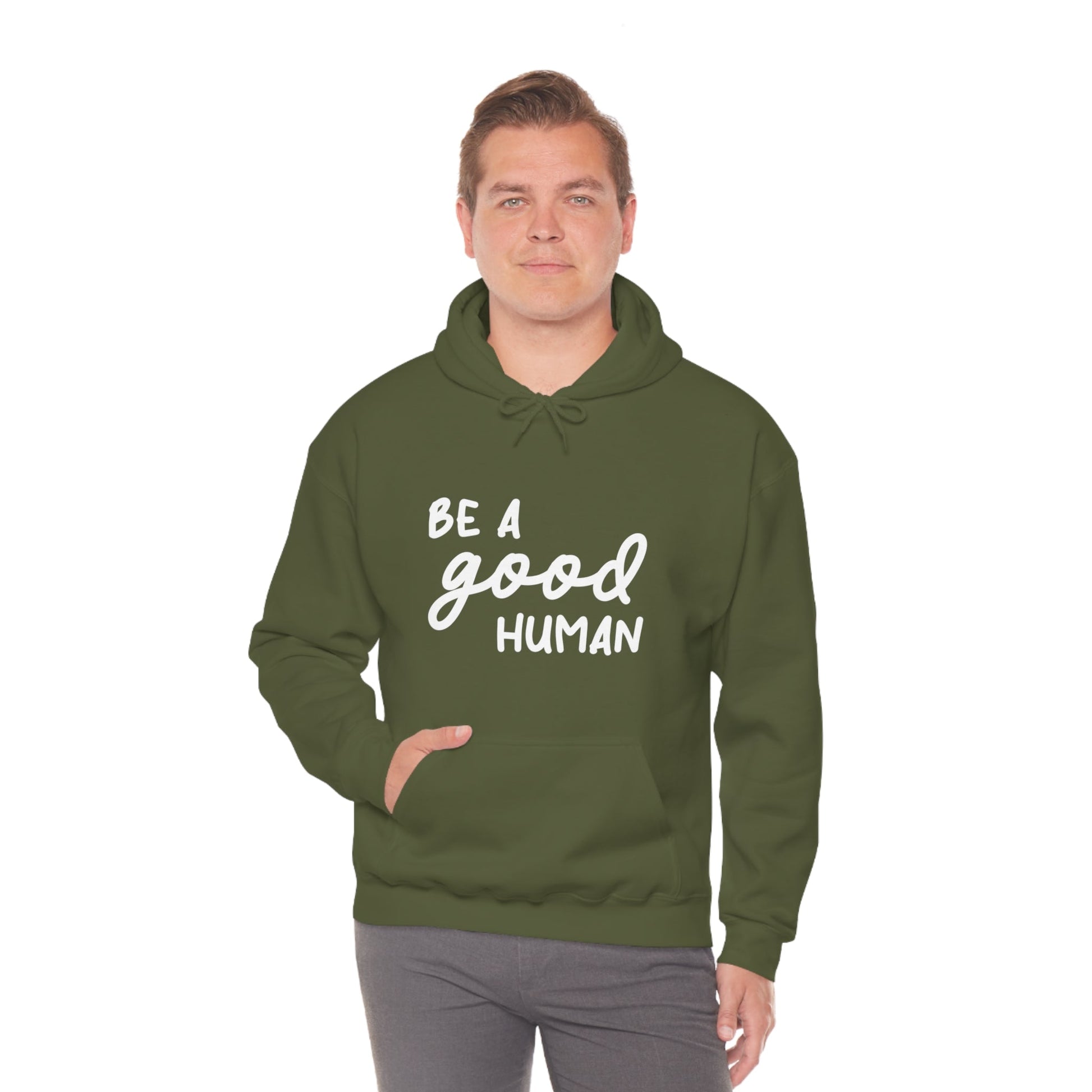 Be A Good Human | Hooded Sweatshirt - Detezi Designs-84269123984495819391