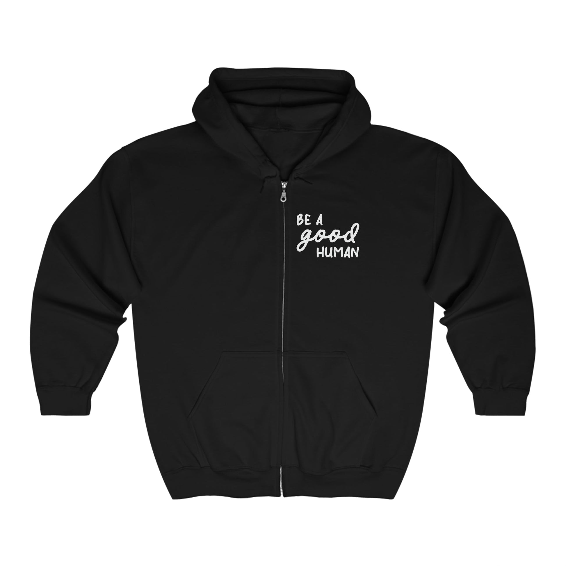 Be A Good Human | Zip-up Sweatshirt - Detezi Designs-12492736945438707233
