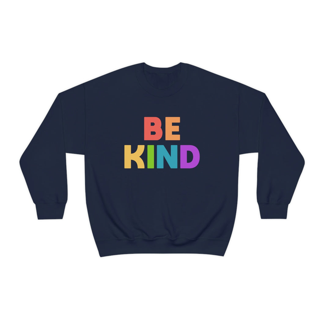 Be Kind Rainbow | Crewneck Sweatshirt - Detezi Designs-10389405811034771957