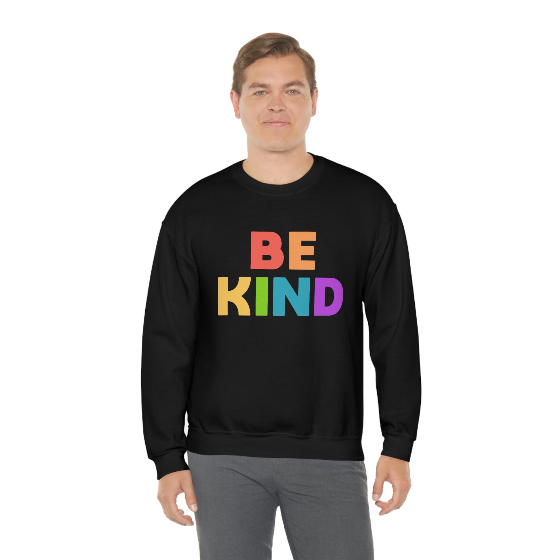 Be Kind Rainbow | Crewneck Sweatshirt - Detezi Designs-30270440676296985912