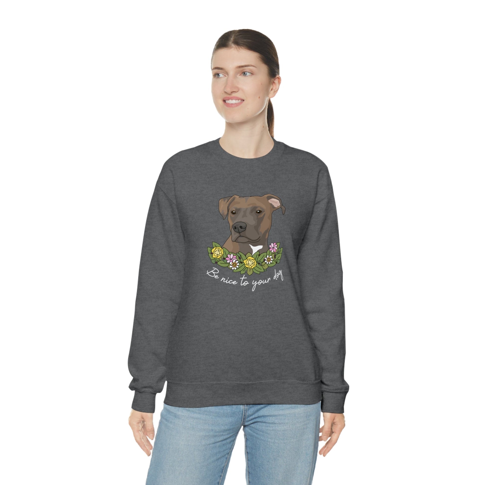 Be Nice to Your Dog | Crewneck Sweatshirt - Detezi Designs-10537694532754584573