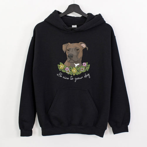 Be Nice to Your Dog | Hooded Sweatshirt - Detezi Designs-11584219173468632362