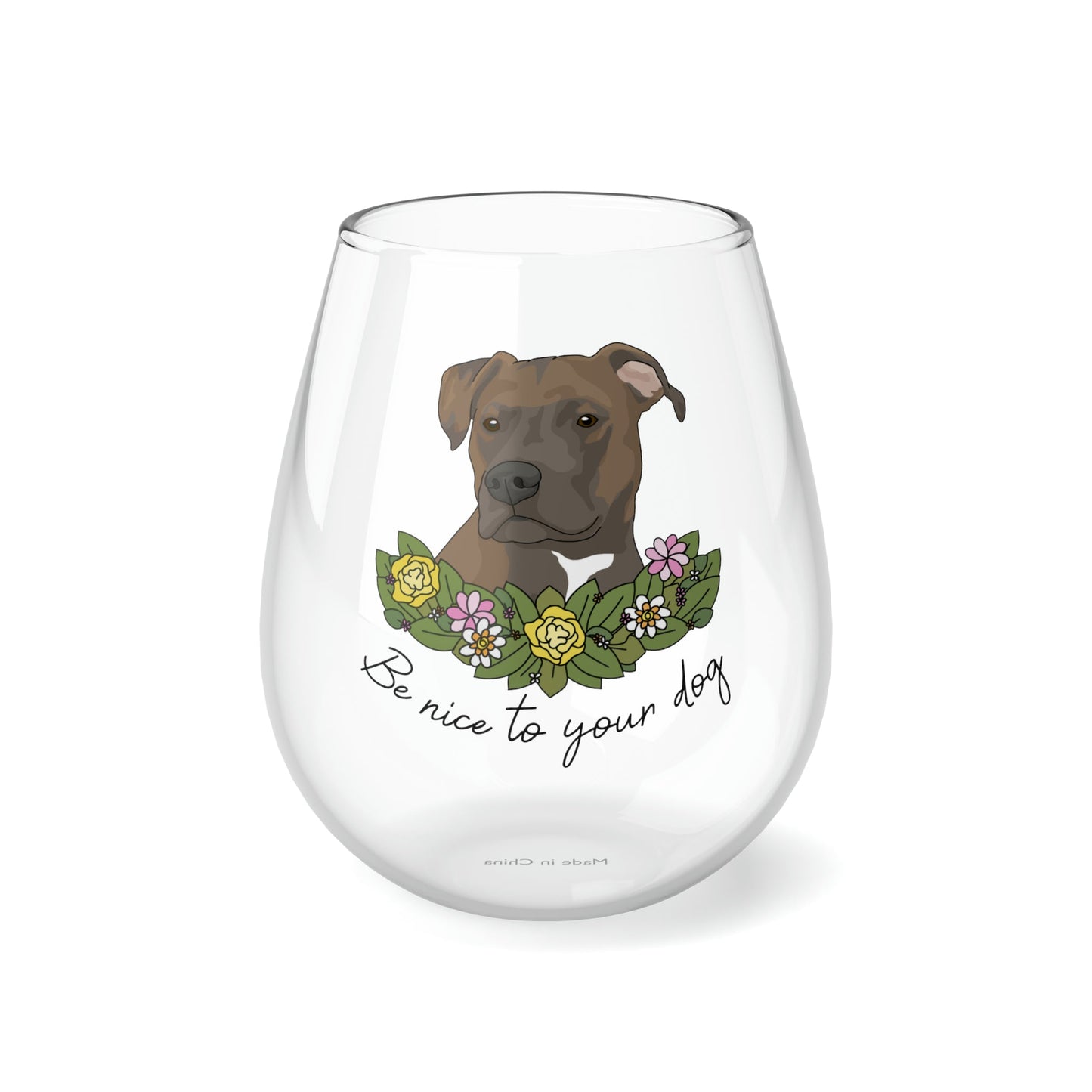 Be Nice To Your Dog | Stemless Wine Glass - Detezi Designs-70096488444497055762