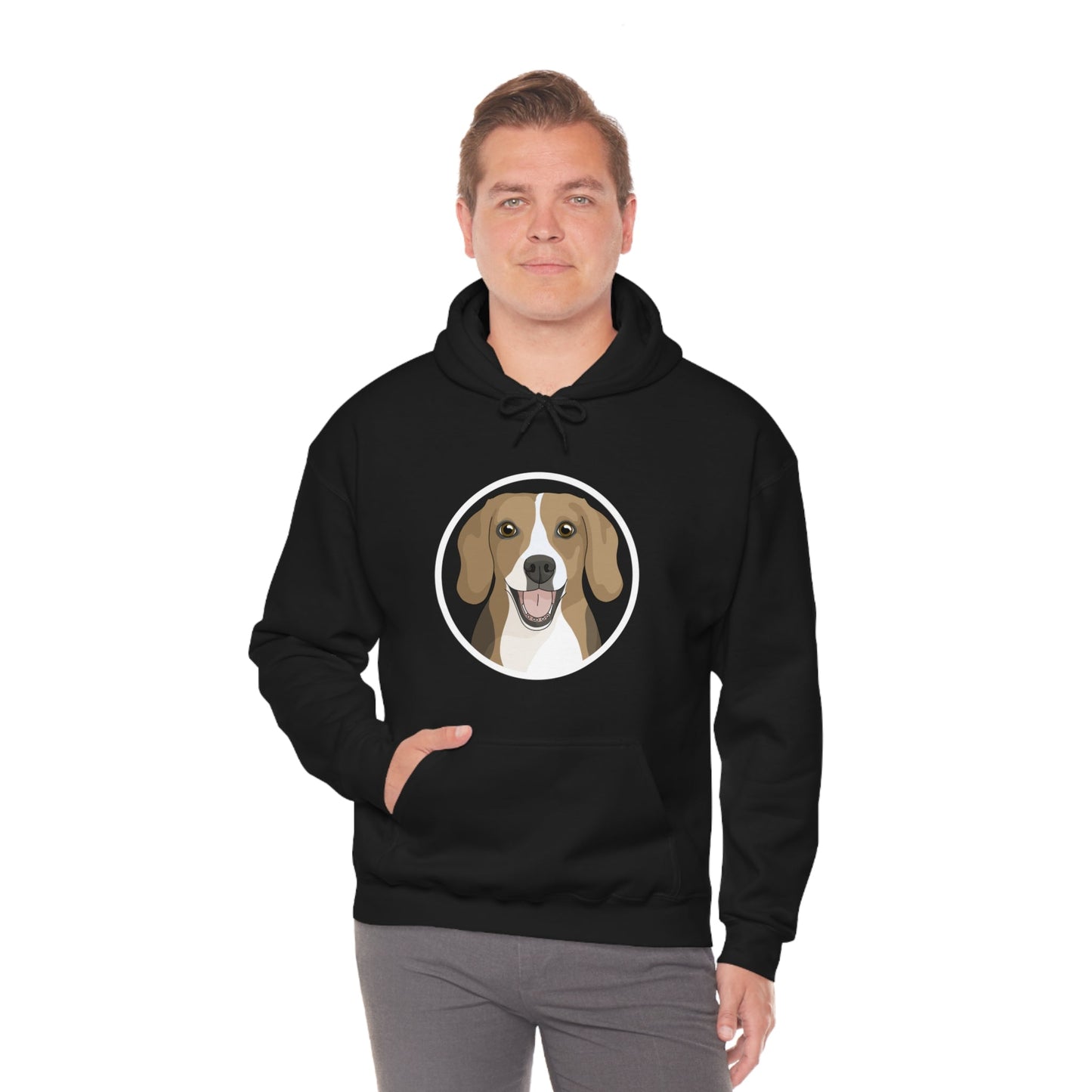 Beagle Circle | Hooded Sweatshirt - Detezi Designs-18549179682463254276