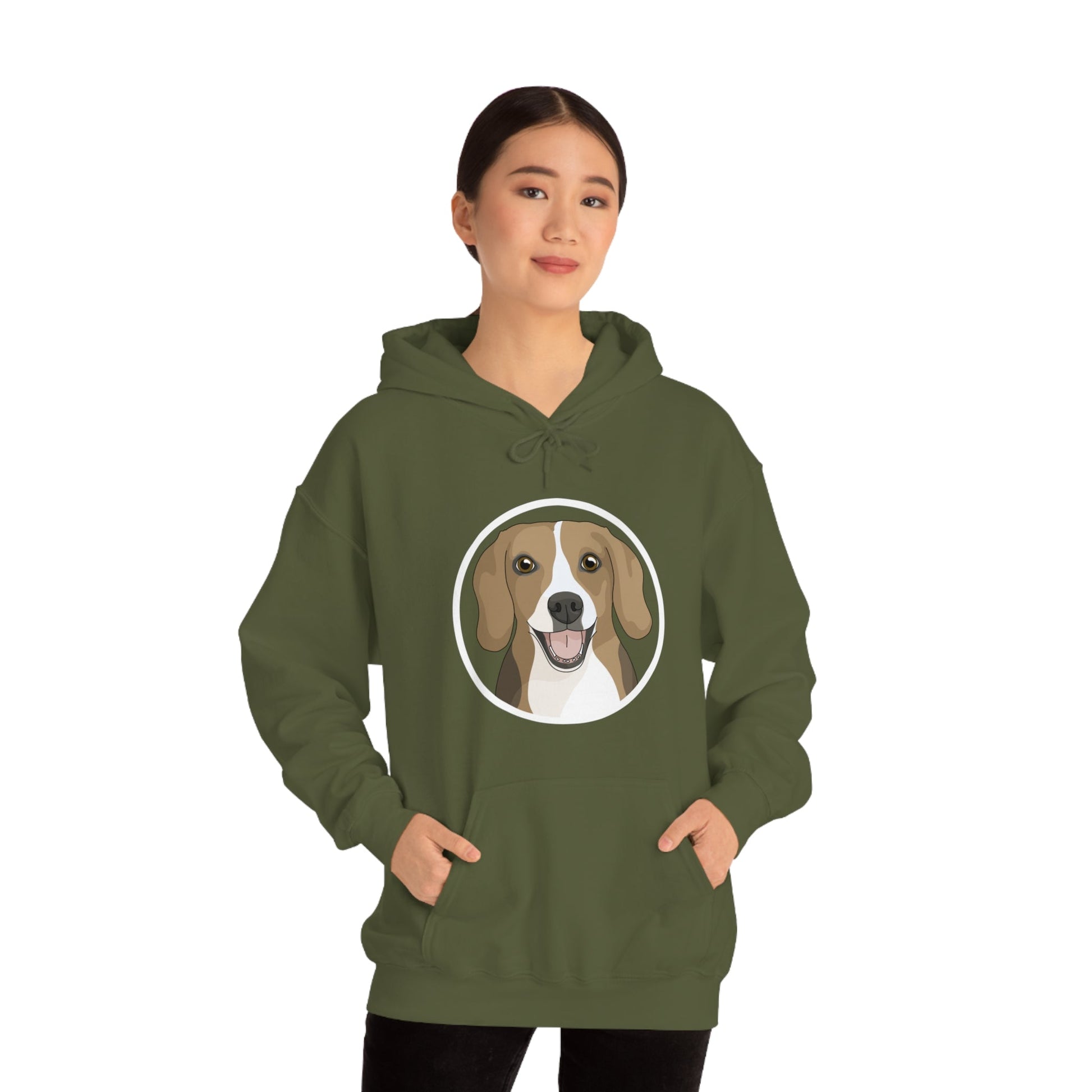 Beagle Circle | Hooded Sweatshirt - Detezi Designs-18549179682463254276