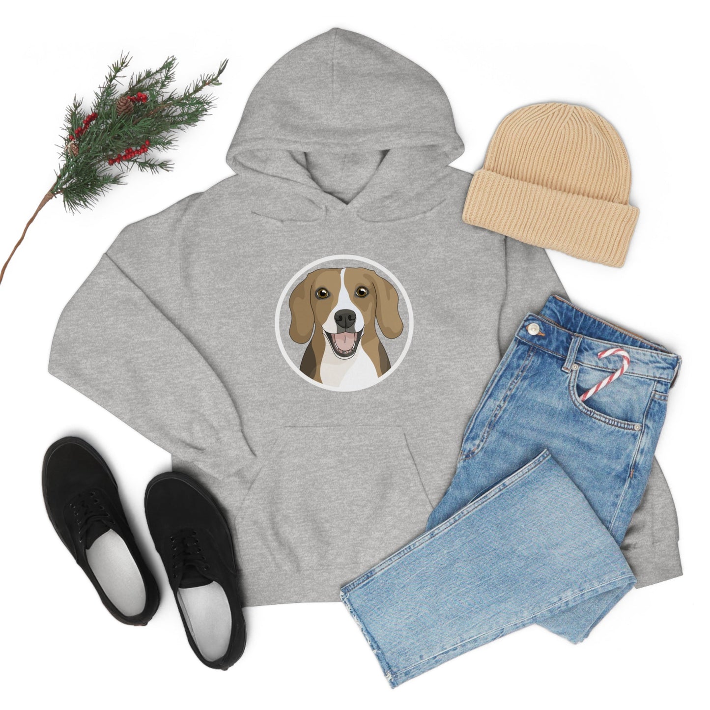 Beagle Circle | Hooded Sweatshirt - Detezi Designs-18549179682463254276