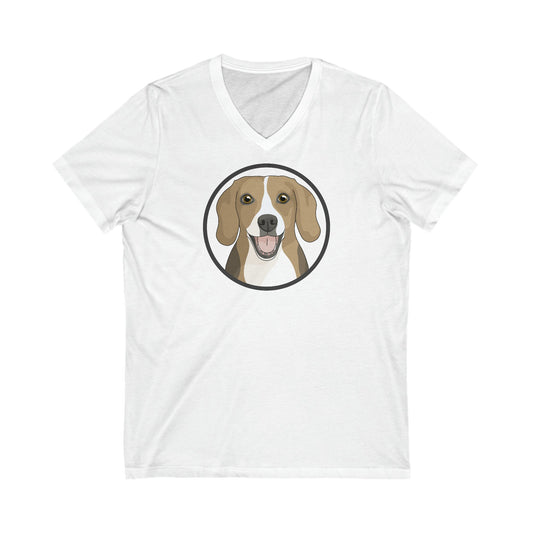 Beagle Circle | Unisex V-Neck Tee - Detezi Designs-47606052795328107527