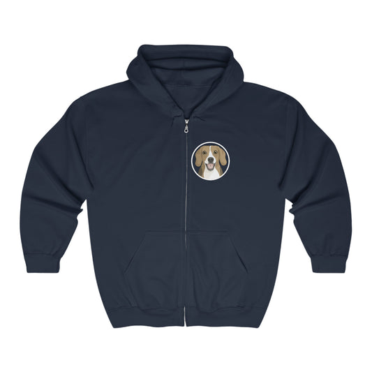 Beagle Circle | Zip-up Sweatshirt - Detezi Designs-15550826282677295365