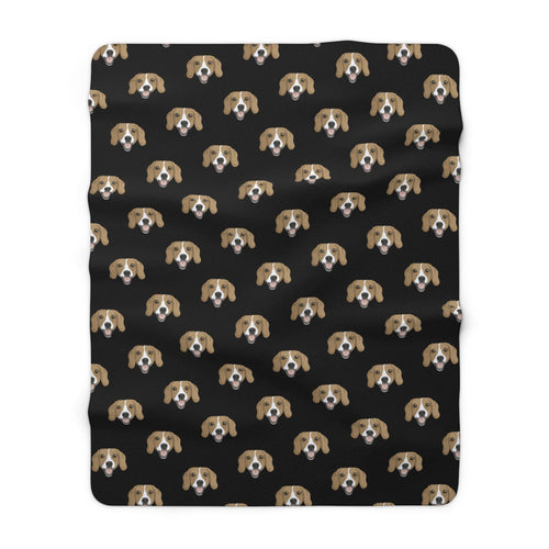 Beagle Face | Sherpa Fleece Blanket - Detezi Designs-14251249797252851670