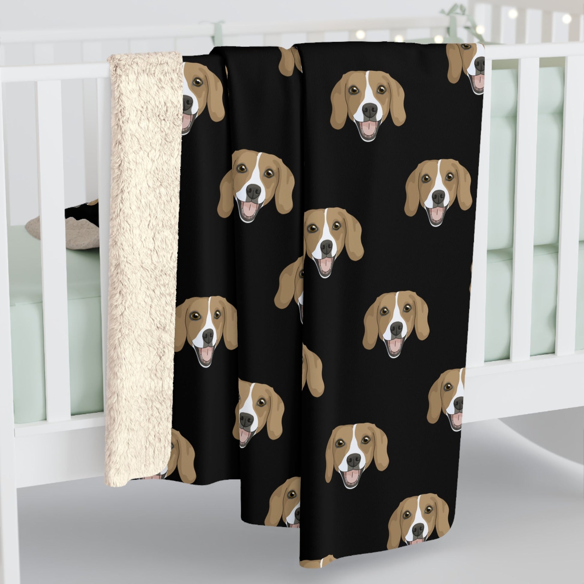 Beagle Face | Sherpa Fleece Blanket - Detezi Designs-14418640047551577029