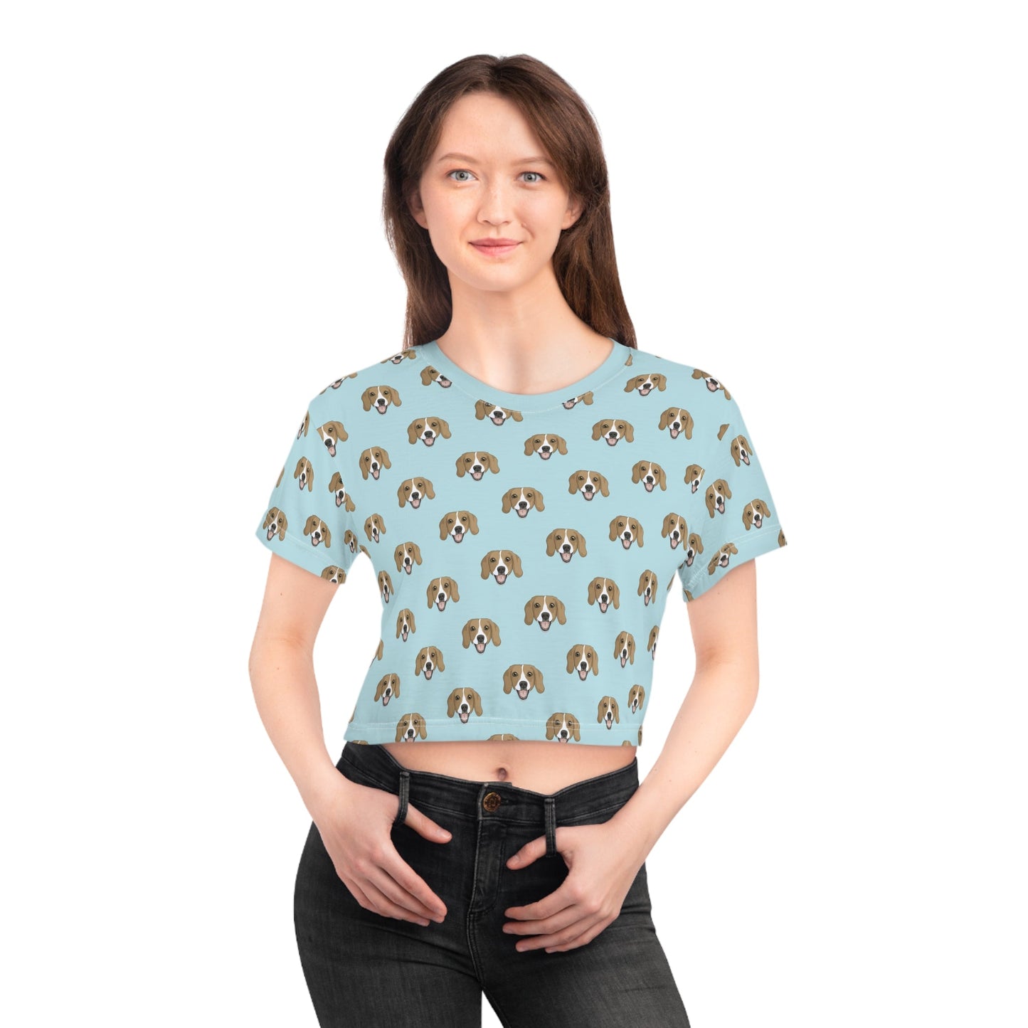 Beagle Faces | Crop Tee - Detezi Designs-GR001