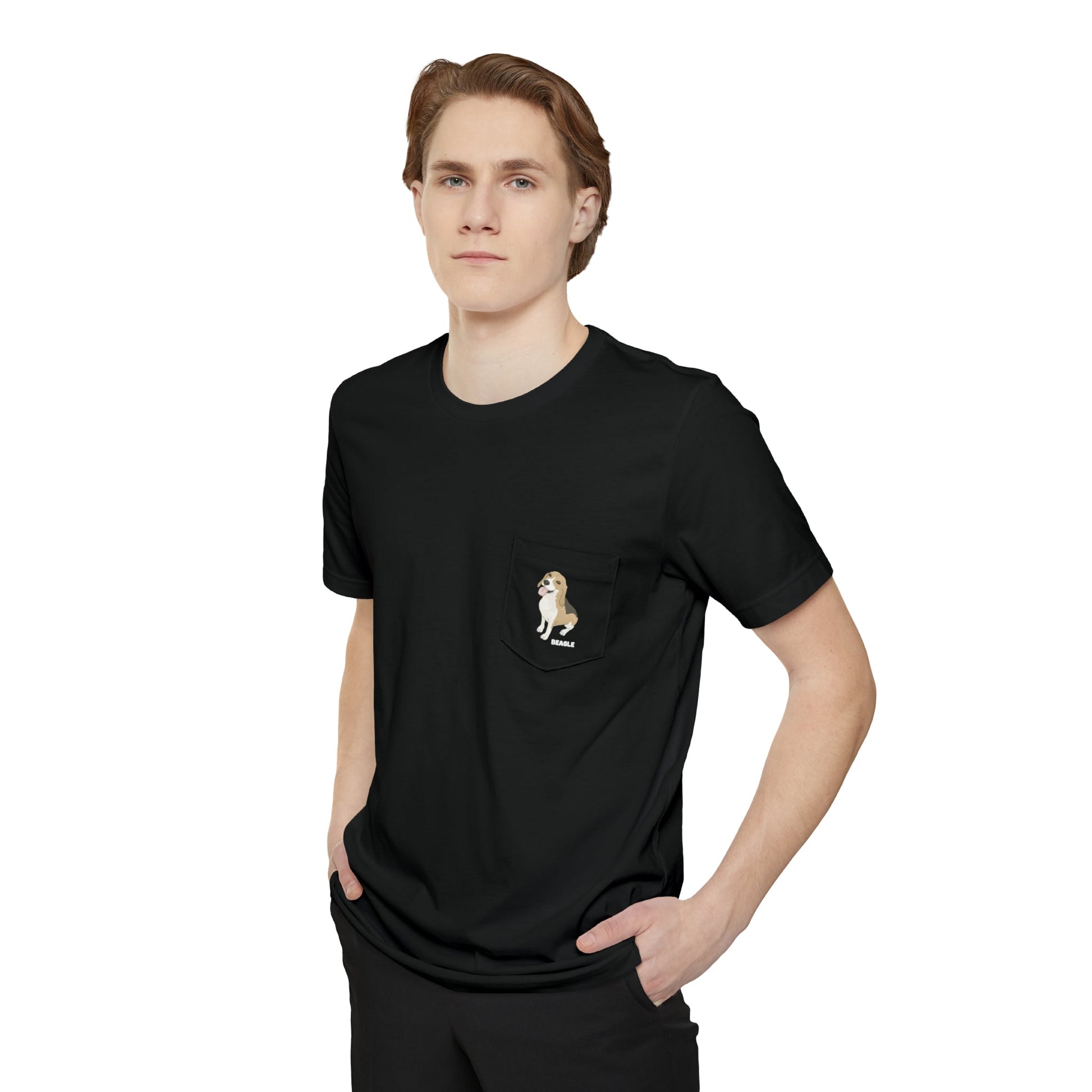 Beagle | Pocket T-shirt - Detezi Designs-29800359742399651107