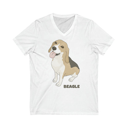 Beagle | Unisex V-Neck Tee - Detezi Designs-52213160383419307327