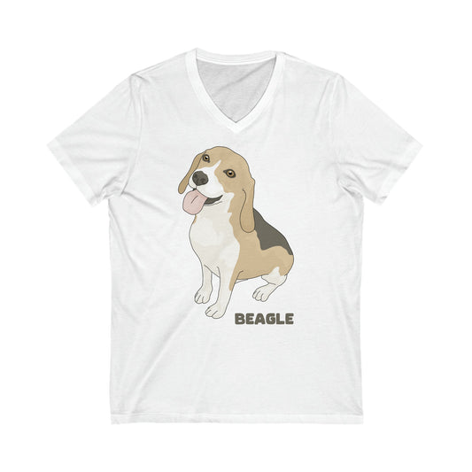 Beagle | Unisex V-Neck Tee - Detezi Designs-52213160383419307327