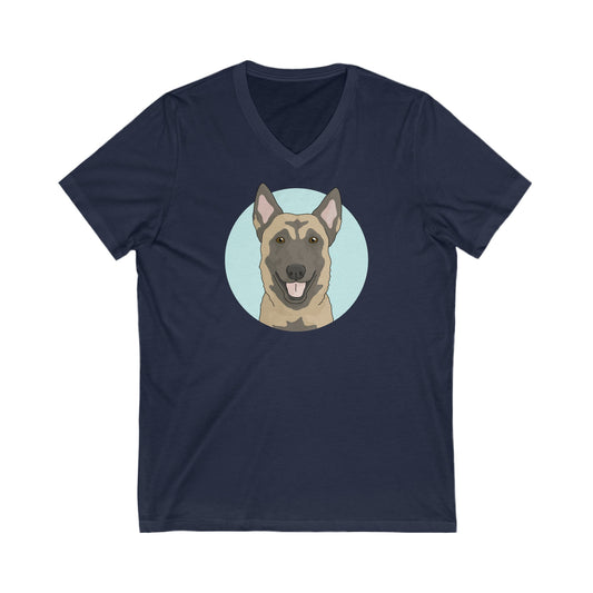 Belgian Malinois | Unisex V-Neck Tee - Detezi Designs-25289372386117776929