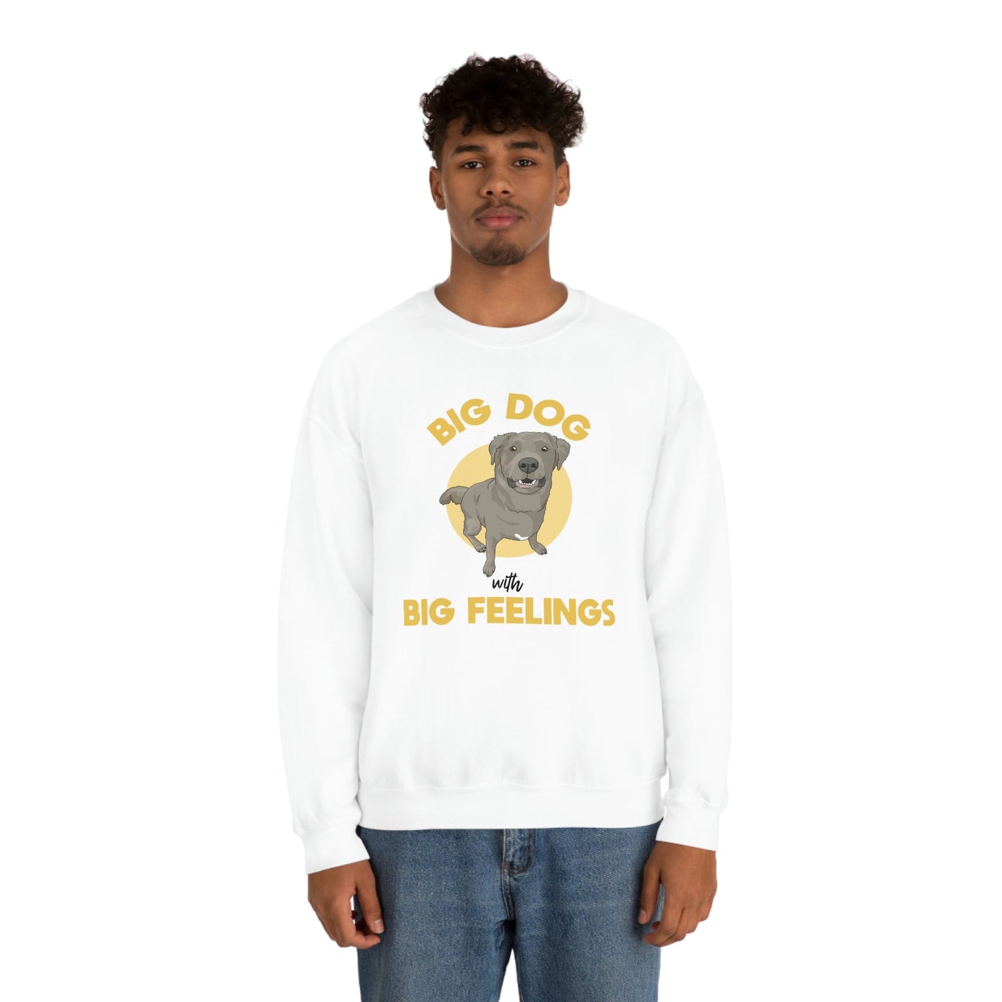 Big Dog With Big Feelings | Crewneck Sweatshirt - Detezi Designs-13284936862880064727