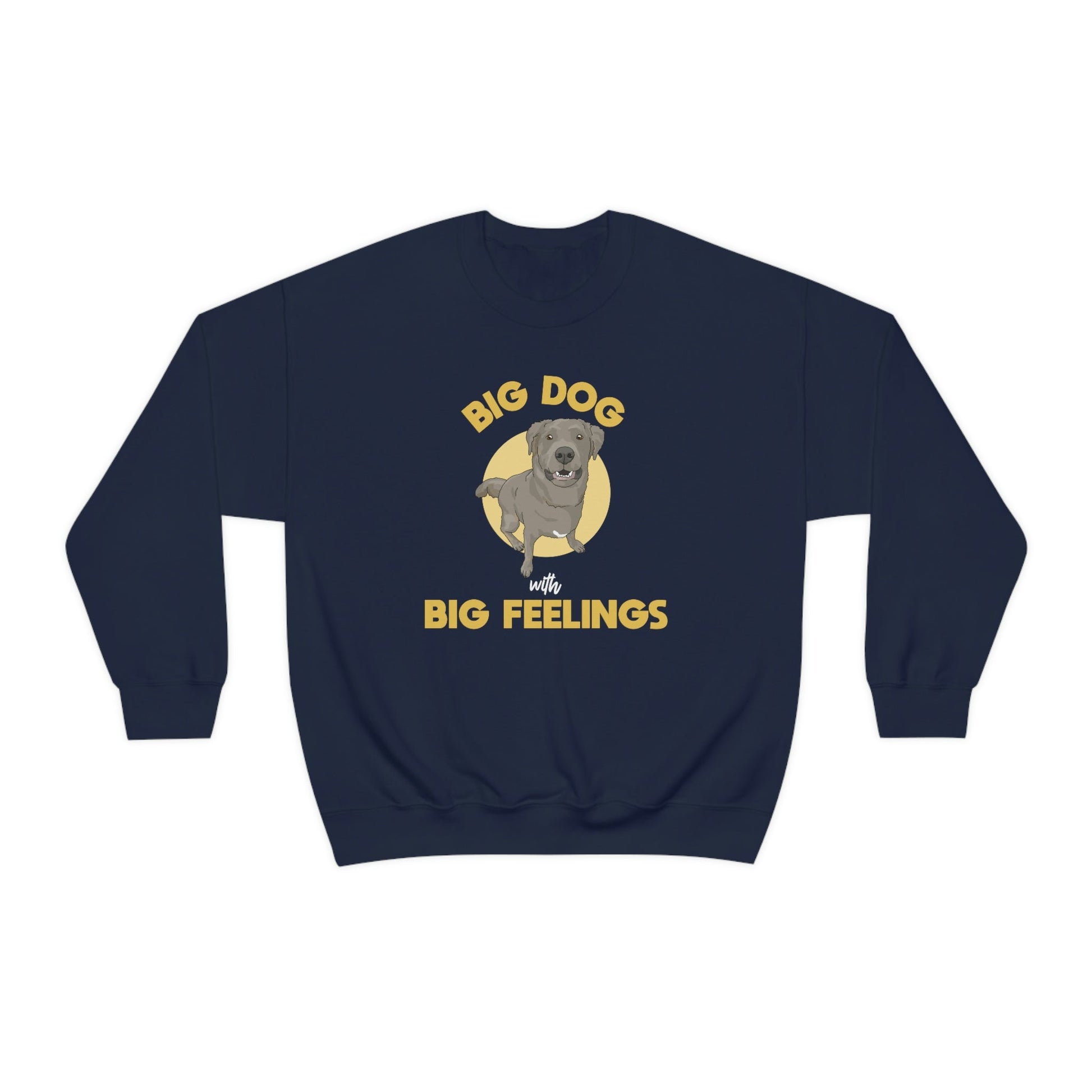Big Dog With Big Feelings | Crewneck Sweatshirt - Detezi Designs-25589148372186160362
