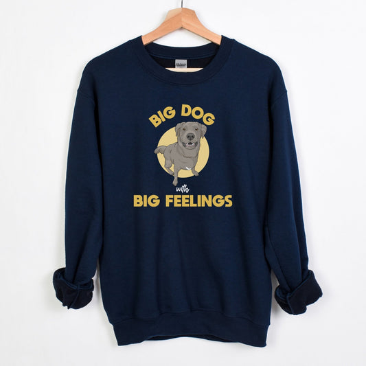 Big Dog With Big Feelings | Crewneck Sweatshirt - Detezi Designs-60734776989131474830