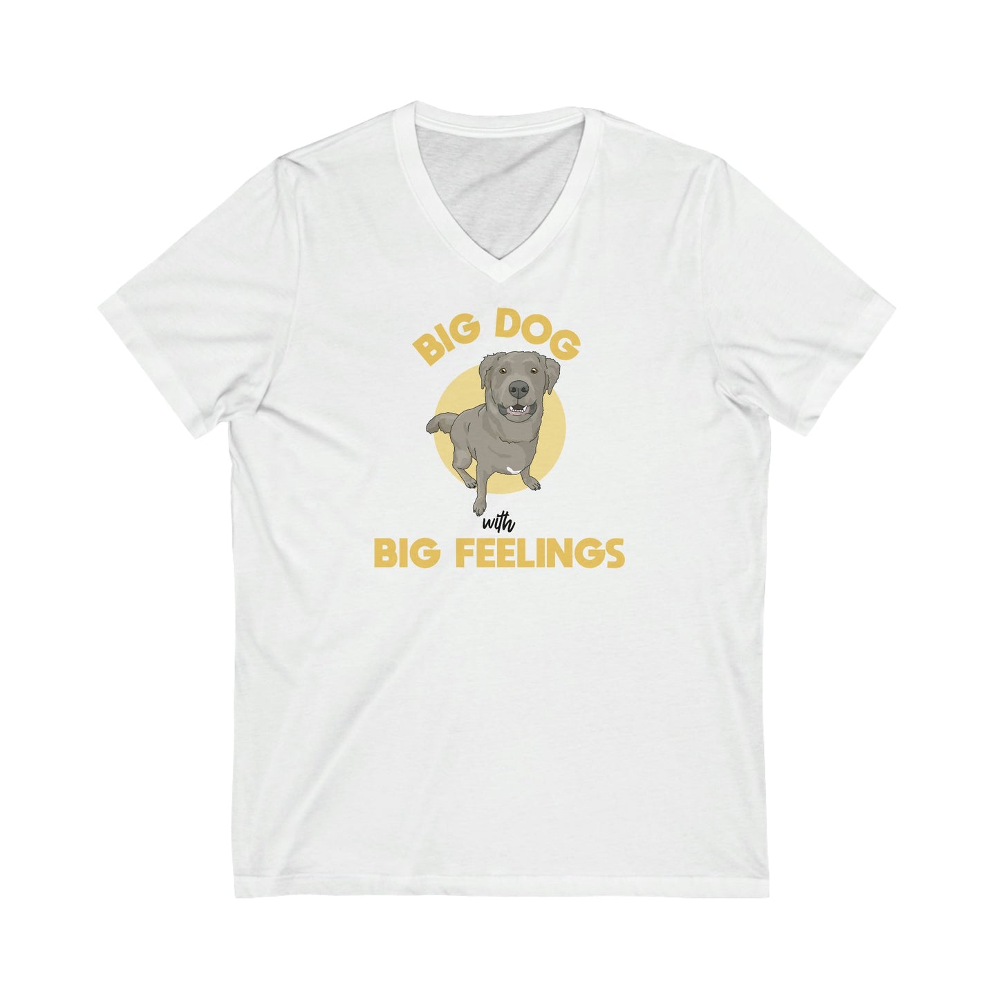 Big Dog With Big Feelings | Unisex V-Neck Tee - Detezi Designs-18489953288647646491