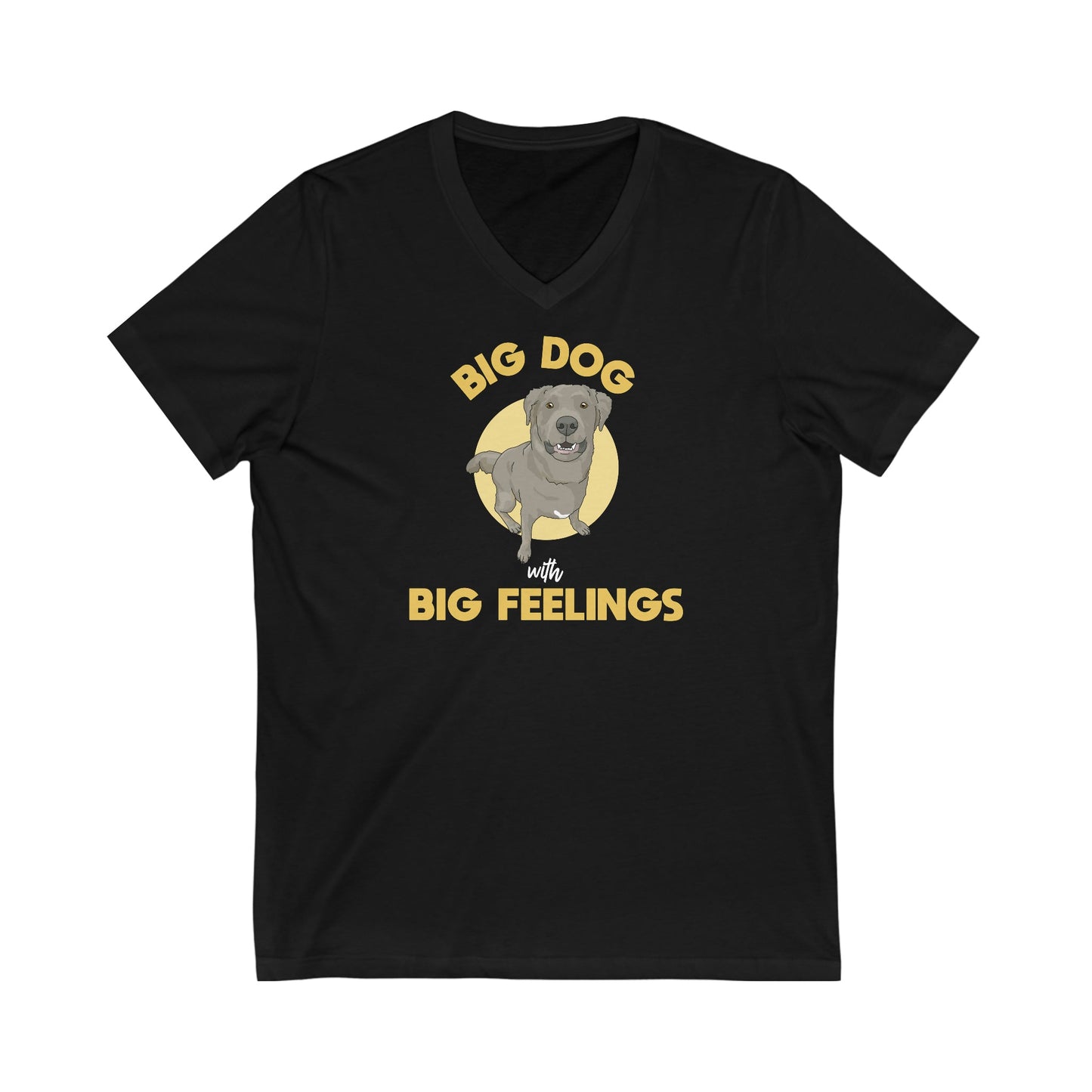 Big Dog With Big Feelings | Unisex V-Neck Tee - Detezi Designs-31206418984391903891