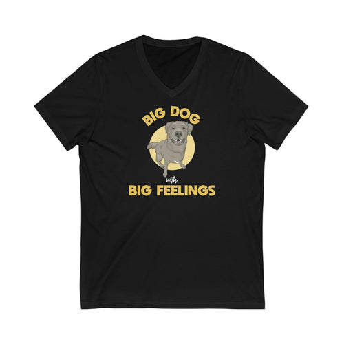 Big Dog With Big Feelings | Unisex V-Neck Tee - Detezi Designs-31206418984391903891