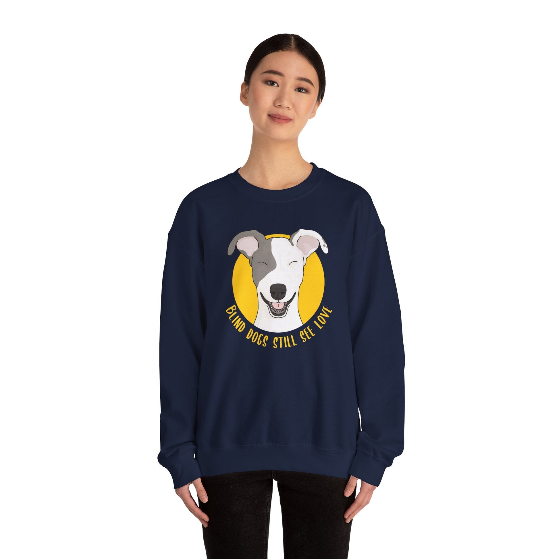 Blind Dogs Still See Love | Crewneck Sweatshirt - Detezi Designs-14746881508205121274