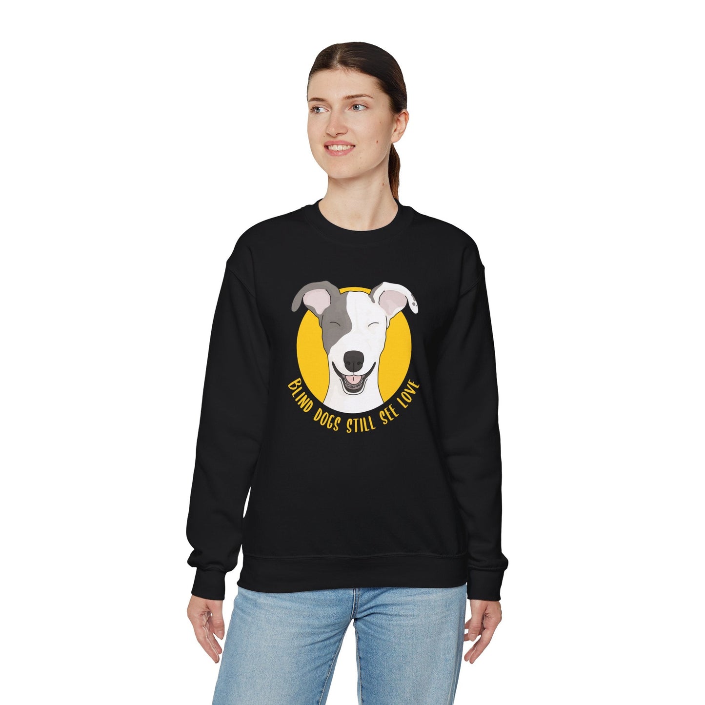 Blind Dogs Still See Love | Crewneck Sweatshirt - Detezi Designs-14746881508205121274