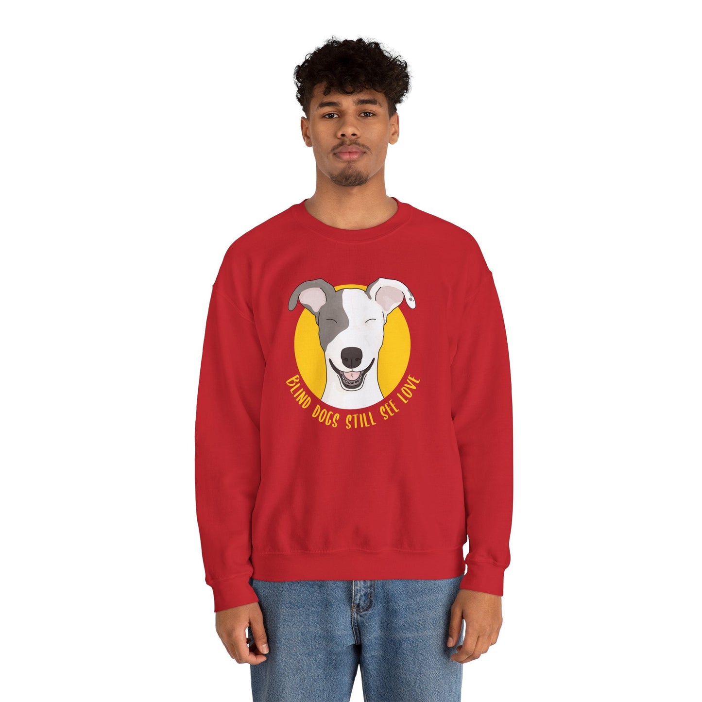 Blind Dogs Still See Love | Crewneck Sweatshirt - Detezi Designs-14746881508205121274