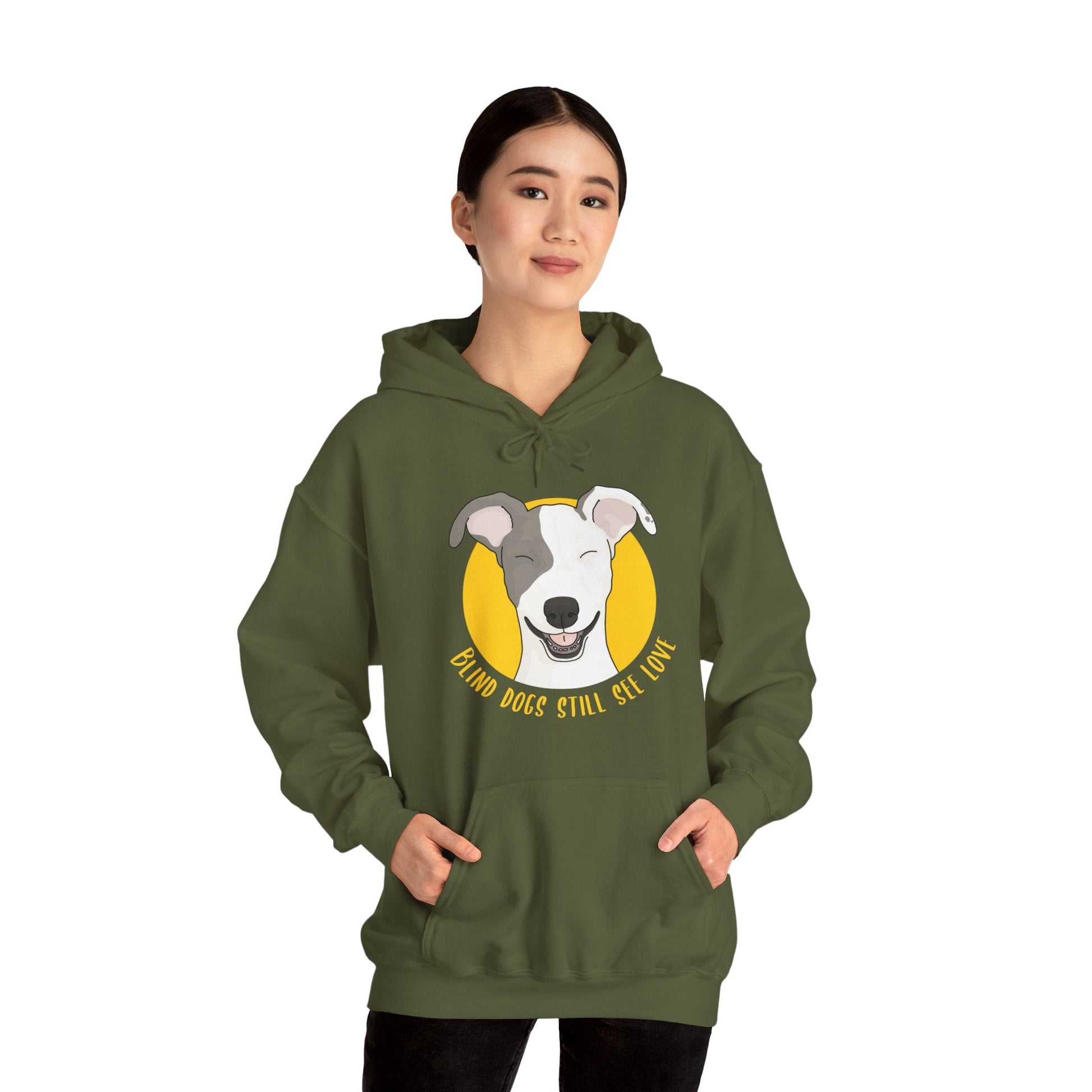 Blind Dogs Still See Love | Hooded Sweatshirt - Detezi Designs-14150021291360216084