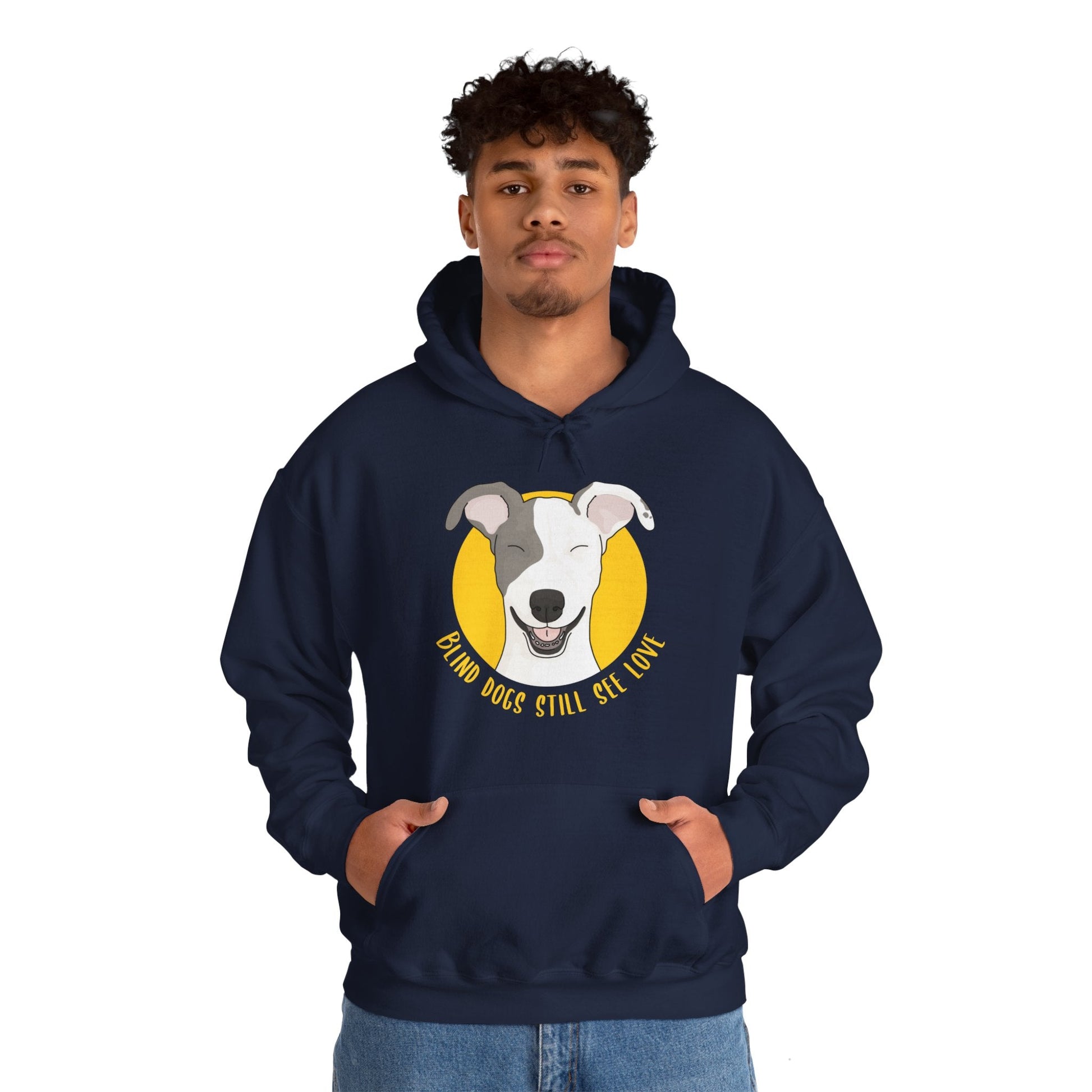 Blind Dogs Still See Love | Hooded Sweatshirt - Detezi Designs-14150021291360216084