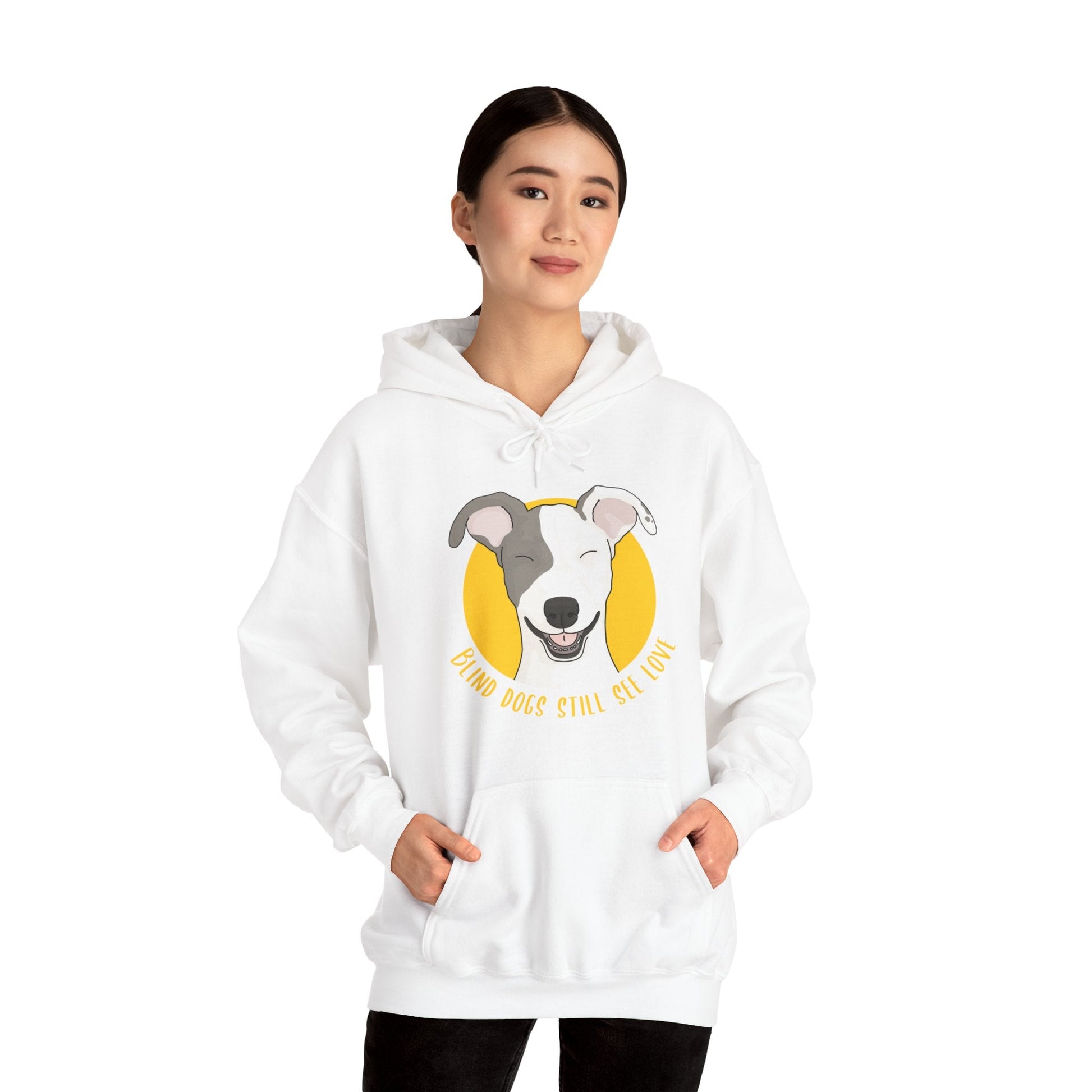 Blind Dogs Still See Love | Hooded Sweatshirt - Detezi Designs-14150021291360216084