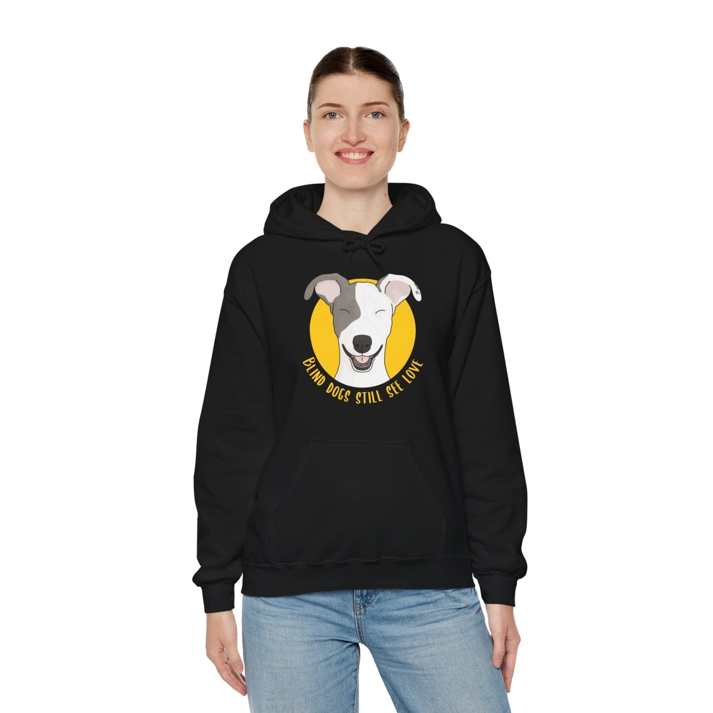 Blind Dogs Still See Love | Hooded Sweatshirt - Detezi Designs-14150021291360216084