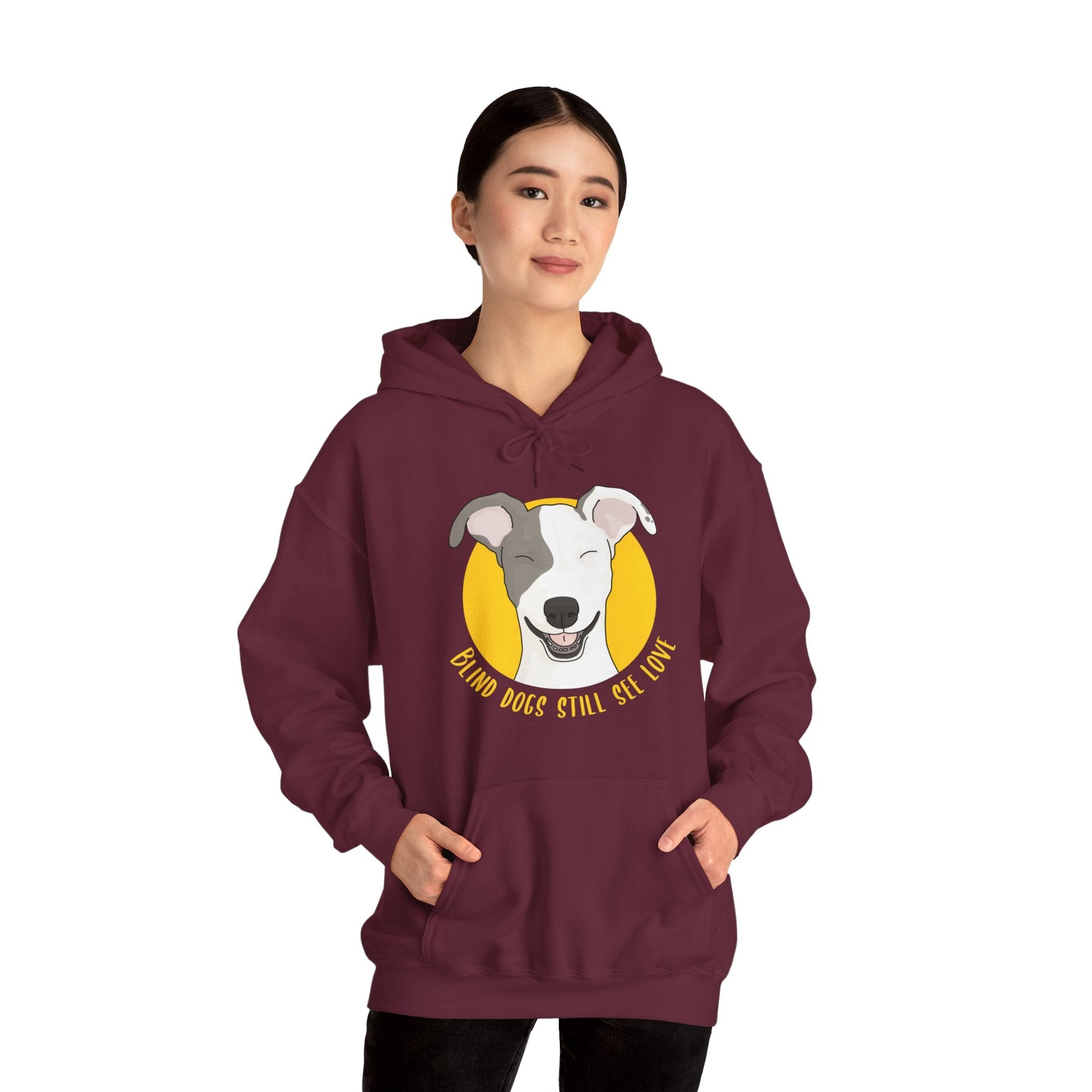 Blind Dogs Still See Love | Hooded Sweatshirt - Detezi Designs-14150021291360216084