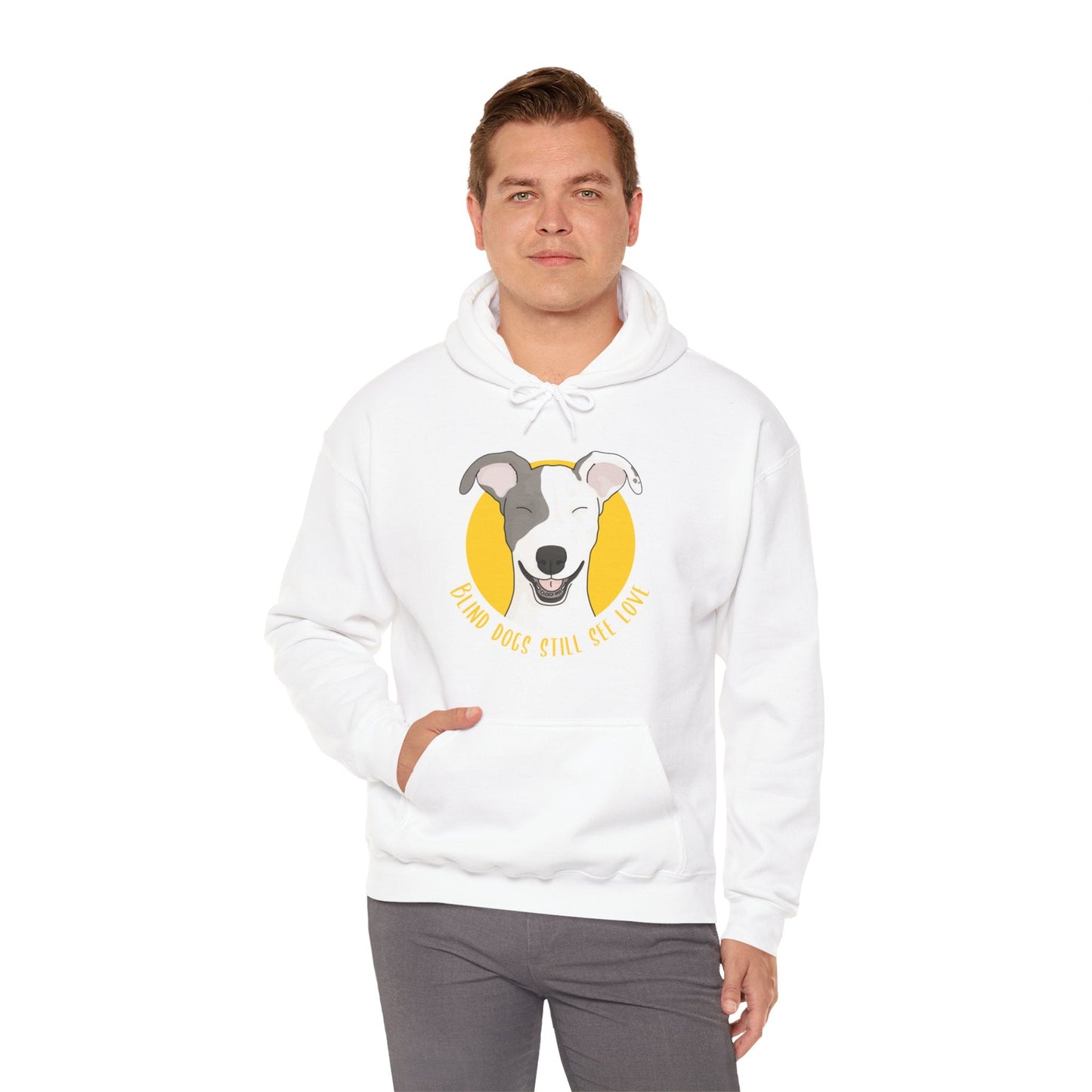 Blind Dogs Still See Love | Hooded Sweatshirt - Detezi Designs-14150021291360216084