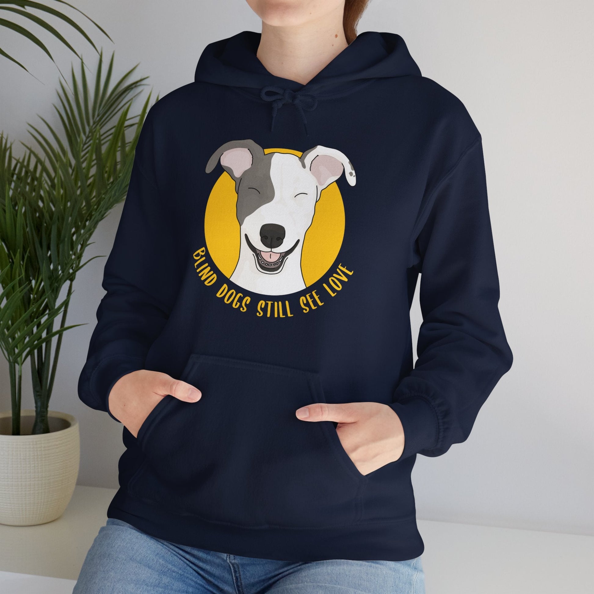 Blind Dogs Still See Love | Hooded Sweatshirt - Detezi Designs-14150021291360216084